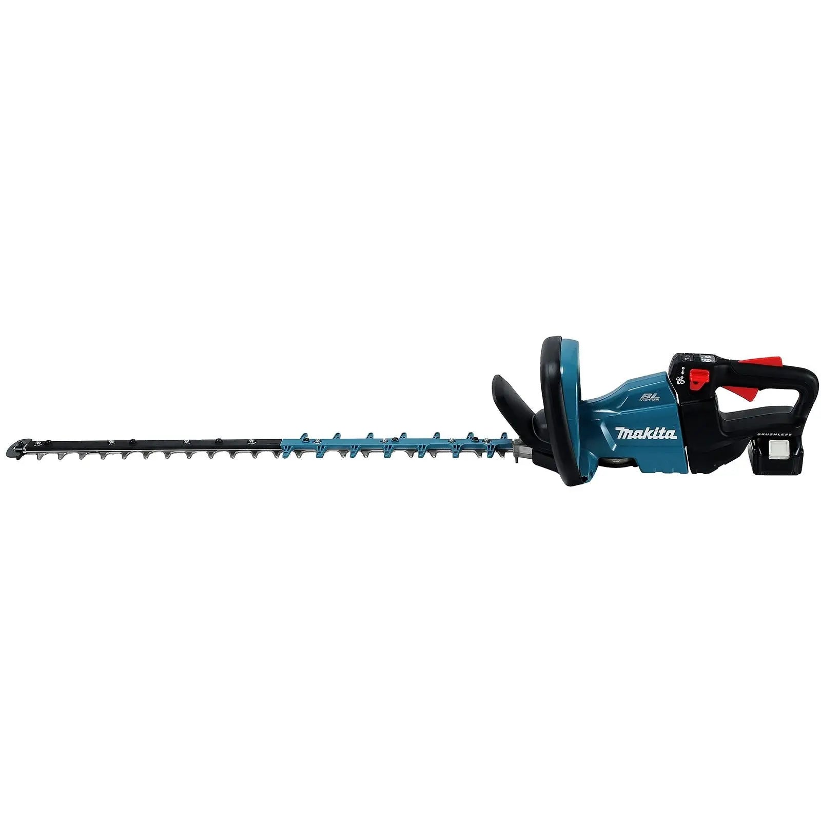 Makita Hedge Trimmer Kit 75cm 18V LXT Li-ion Brushless Cordless 5Ah Battery and Charger Garden Bush Cutter Cutting DUH751RT White Rose Tools