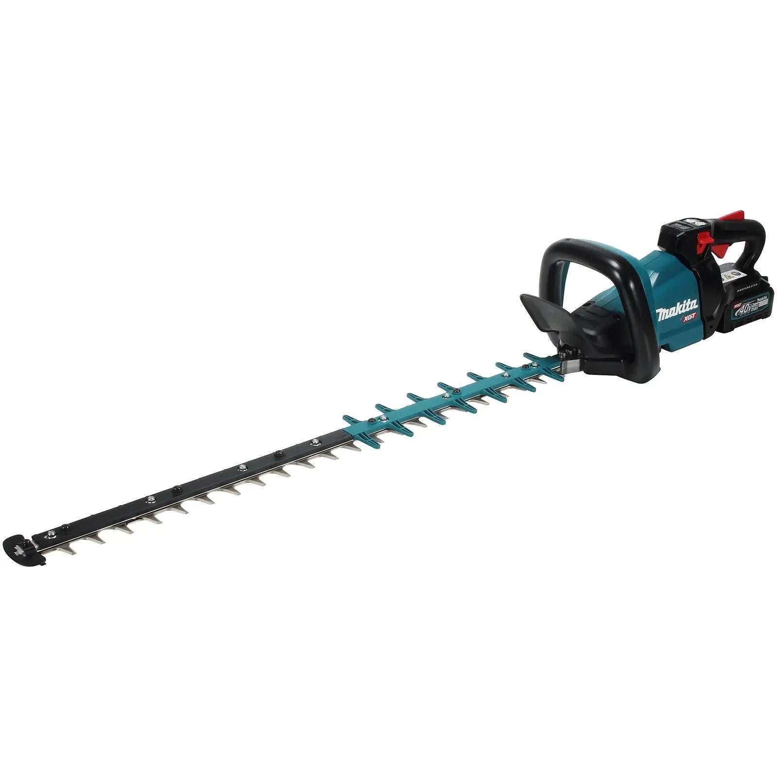 Makita Hedge Trimmer Kit 75cm 40V XGT Li-ion Brushless Cordless 2 x 2.5Ah Battery and Rapid Charger Garden Bush Cutter Cutting UH005GD201  White Rose Tools
