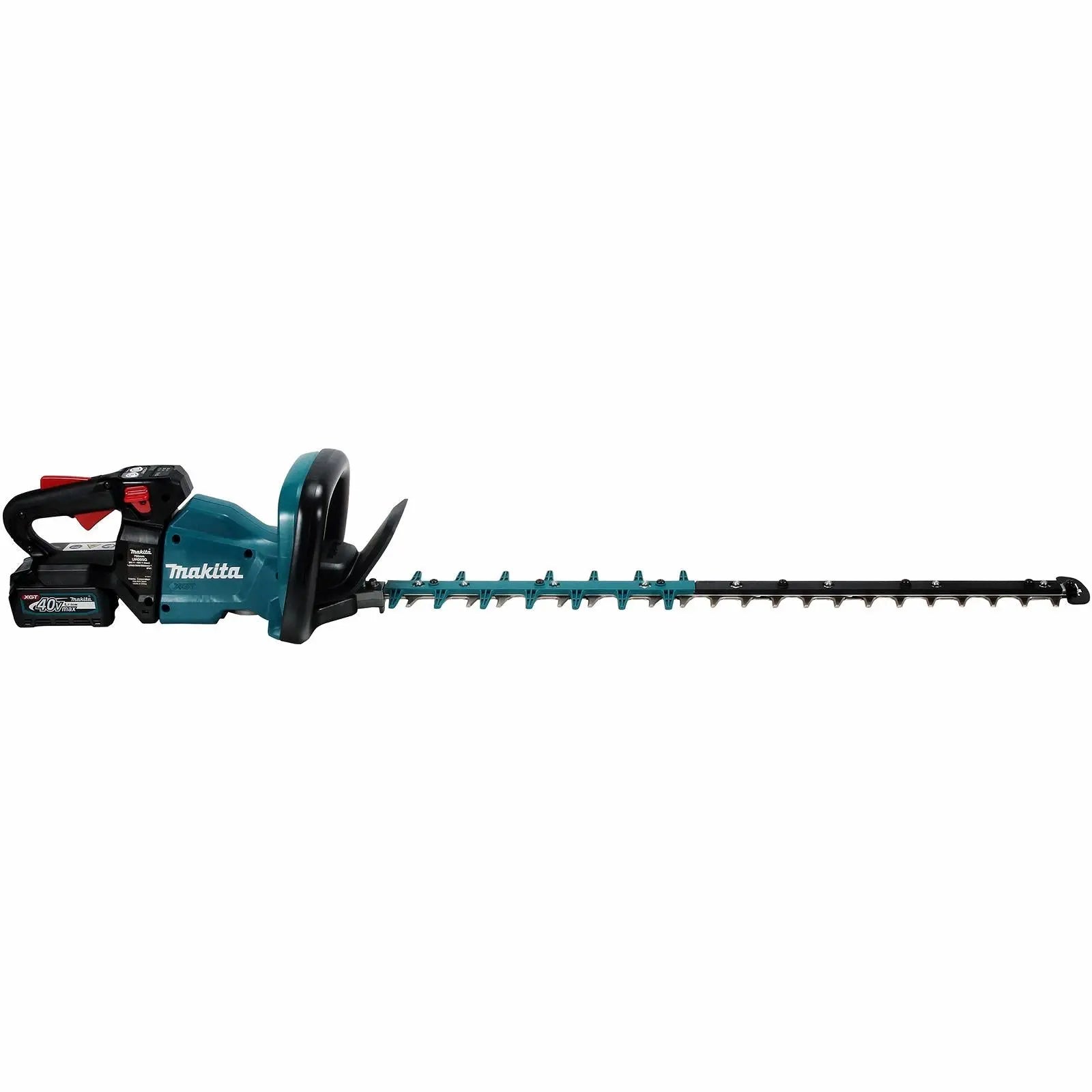 Makita Hedge Trimmer Kit 75cm 40V XGT Li-ion Brushless Cordless 2 x 2.5Ah Battery and Rapid Charger Garden Bush Cutter Cutting UH005GD201  White Rose Tools