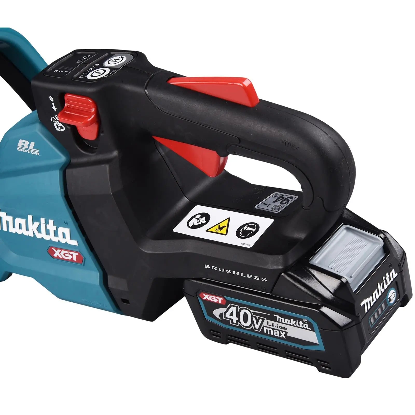 Makita Hedge Trimmer Kit 75cm 40V XGT Li-ion Brushless Cordless 2 x 2.5Ah Battery and Rapid Charger Garden Bush Cutter Cutting UH007GD201  White Rose Tools