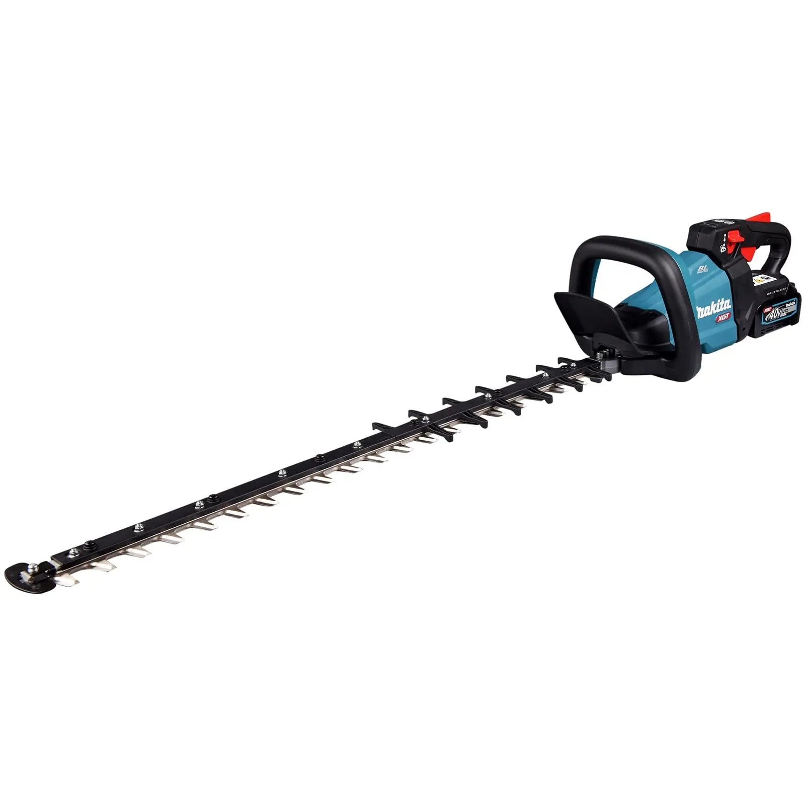 Makita Hedge Trimmer Kit 75cm 40V XGT Li-ion Brushless Cordless 2 x 2.5Ah Battery and Rapid Charger Garden Bush Cutter Cutting UH007GD201  White Rose Tools