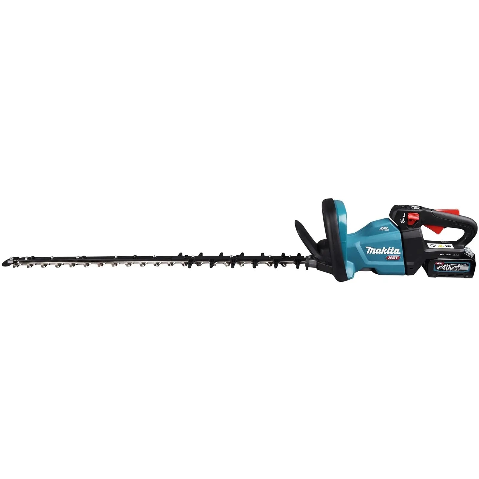Makita Hedge Trimmer Kit 75cm 40V XGT Li-ion Brushless Cordless 2 x 2.5Ah Battery and Rapid Charger Garden Bush Cutter Cutting UH007GD201  White Rose Tools