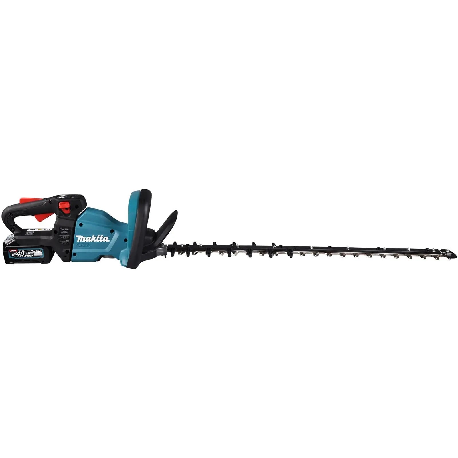 Makita Hedge Trimmer Kit 75cm 40V XGT Li-ion Brushless Cordless 2 x 2.5Ah Battery and Rapid Charger Garden Bush Cutter Cutting UH007GD201  White Rose Tools