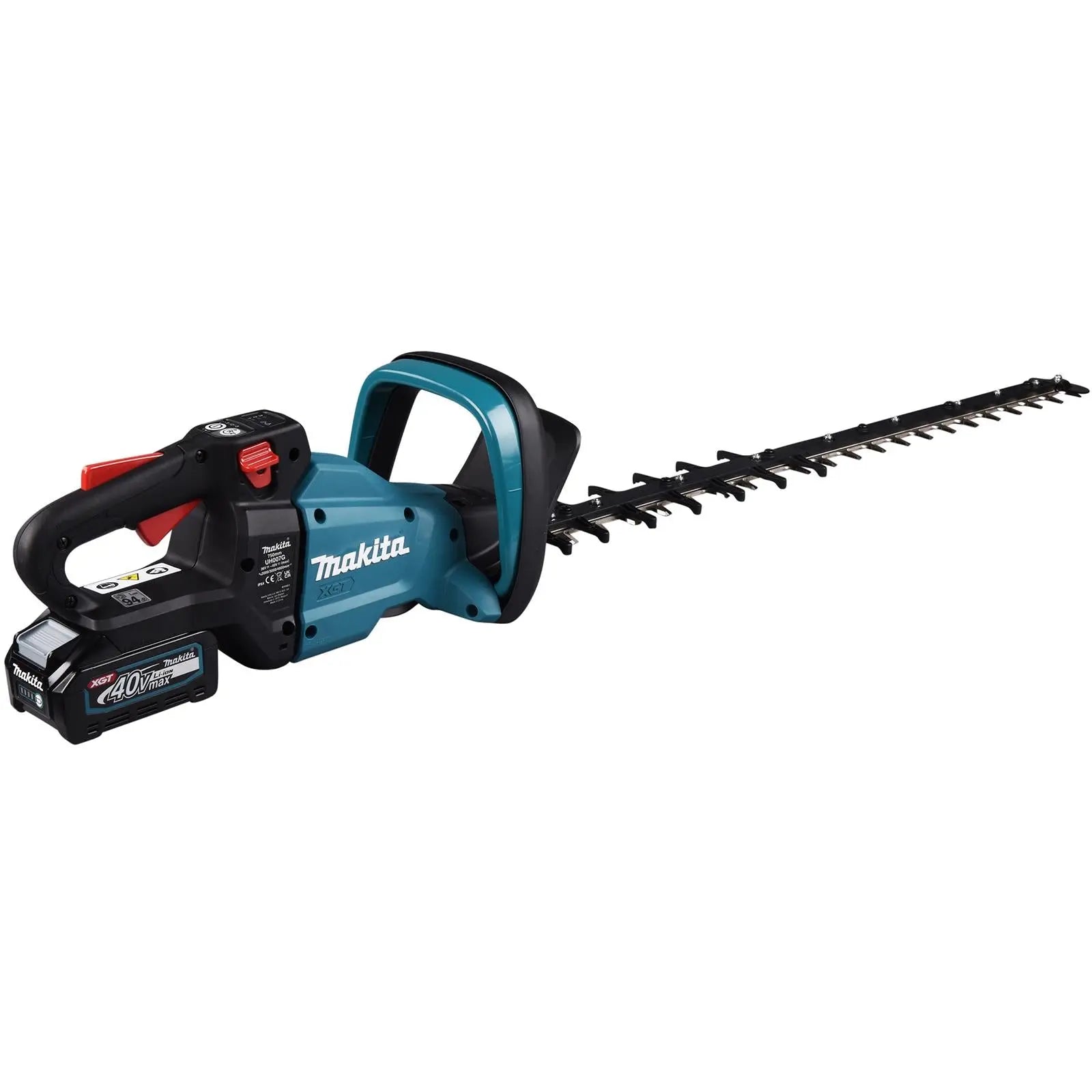 Makita Hedge Trimmer Kit 75cm 40V XGT Li-ion Brushless Cordless 2 x 2.5Ah Battery and Rapid Charger Garden Bush Cutter Cutting UH007GD201  White Rose Tools
