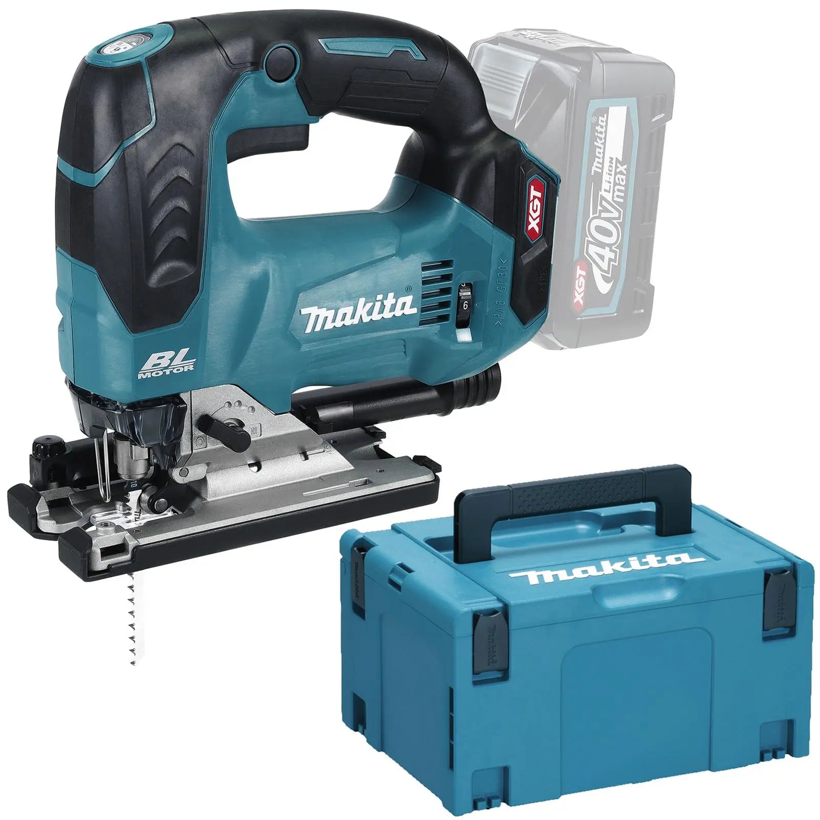 Makita Jigsaw Top Handle 40V XGT Brushless Cordless in Makpac Type 3 Case JV002GZ01 Body Only White Rose Tools