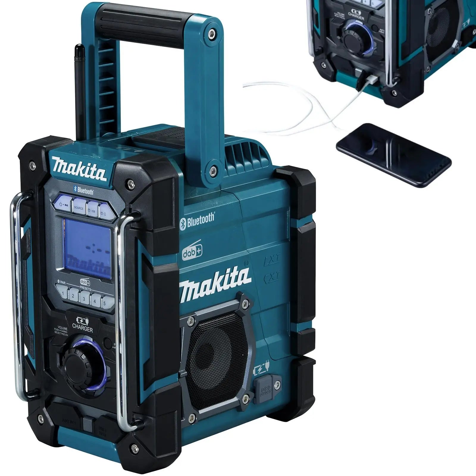 Makita Job Site Radio Speaker Stero Cordless Bluetooth DAB Charger 18V CXT LXT Li-ion DMR301 White Rose Tools