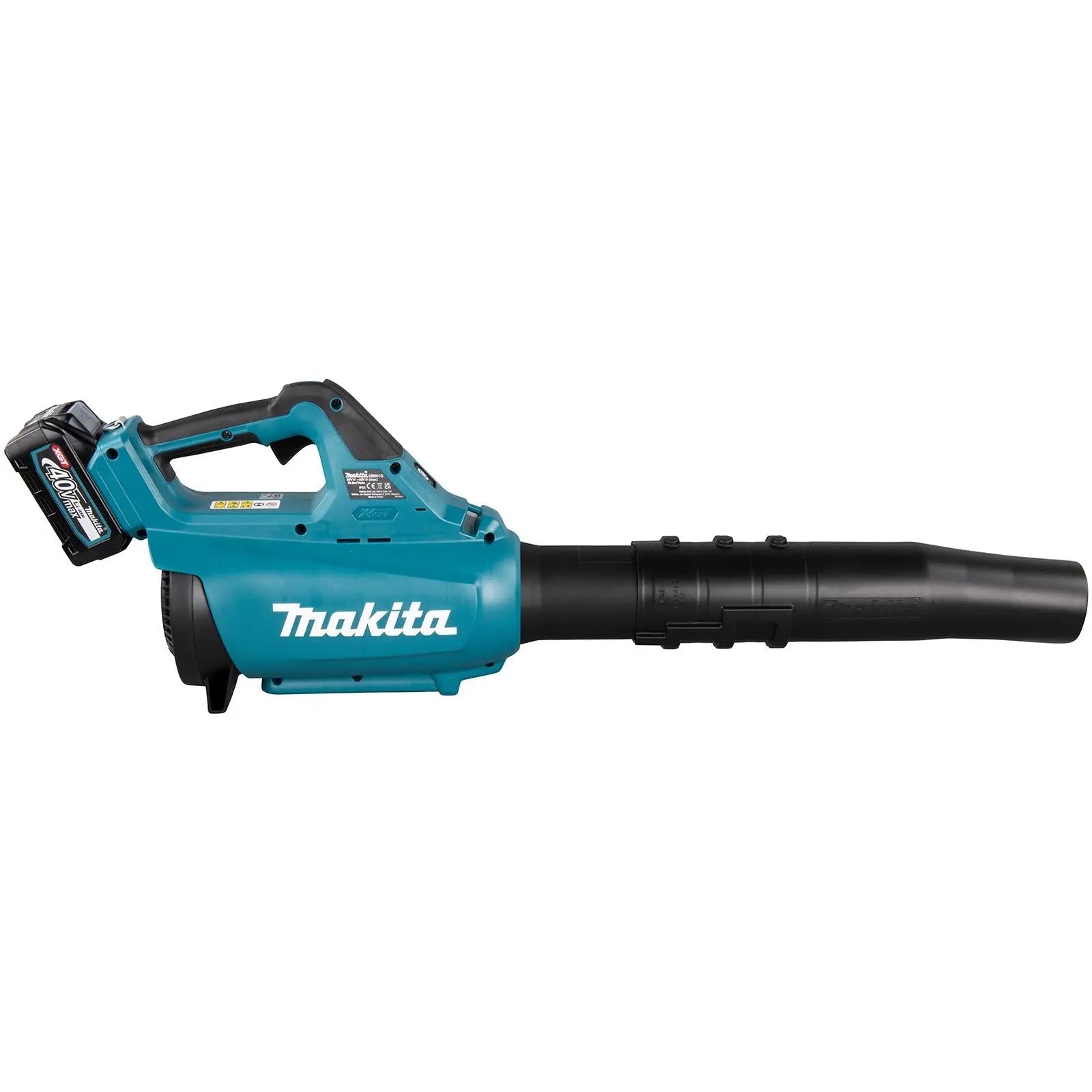 Makita Leaf Blower 40V XGT Brushless Cordless 2 x 2.5Ah Battery and Rapid Charger 17N Garden Grass Clippings Construction UB001GD202  White Rose Tools