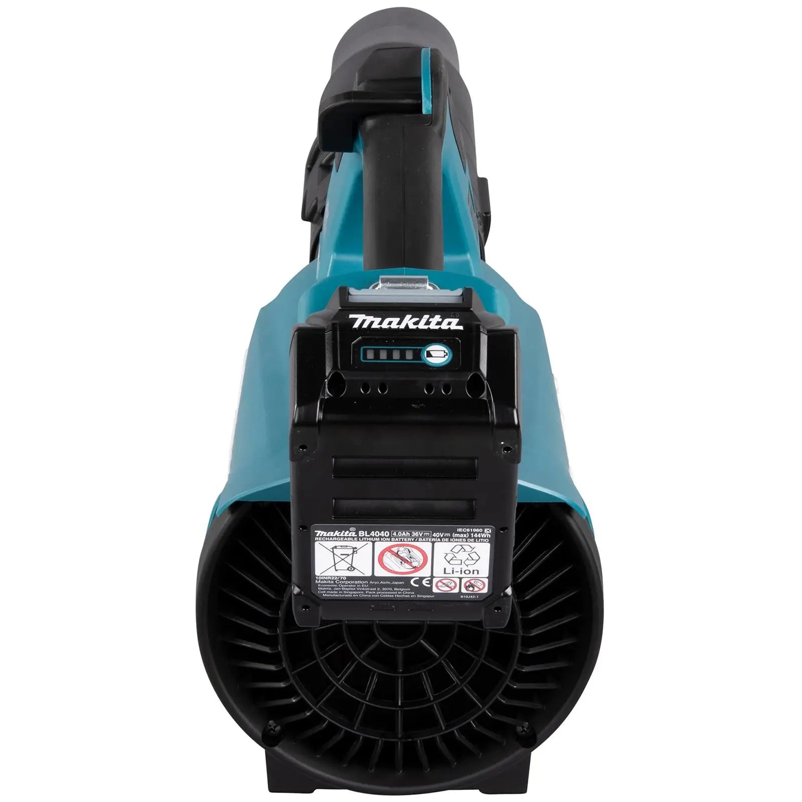 Makita Leaf Blower 40V XGT Brushless Cordless 2 x 2.5Ah Battery and Rapid Charger 17N Garden Grass Clippings Construction UB001GD202  White Rose Tools