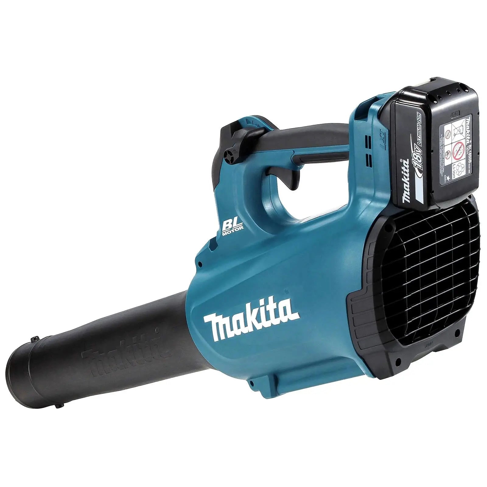 Makita Leaf Blower Kit 18V LXT 5Ah Battery and Charger Brushless Cordless 10.9N Garden Grass Clippings Construction DUB184RT  White Rose Tools