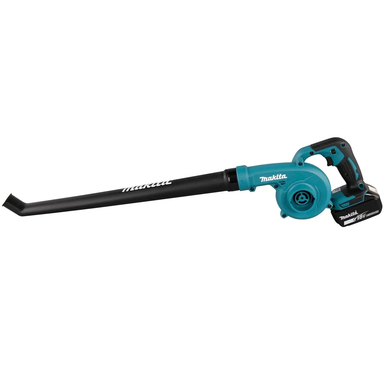 Makita Leaf Blower Kit 18V LXT 5Ah Battery and Charger Cordless 2.5N Long Tube Garden Grass Clippings Construction DUB186RT  White Rose Tools