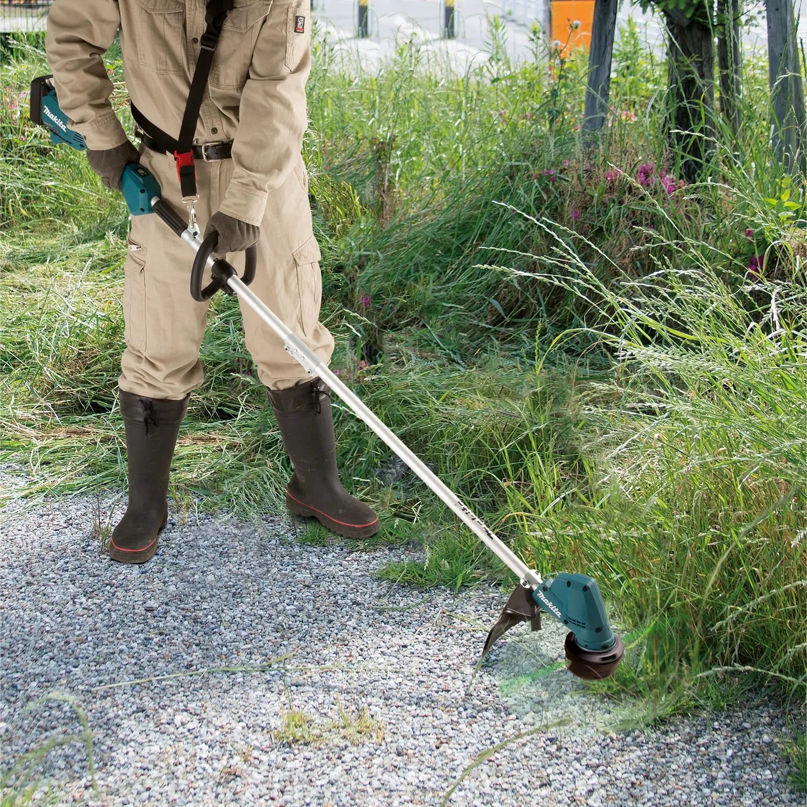 Makita Line Trimmer Strimmer 18V LXT Brushless Cordless Garden Lawn Strimming 5Ah Bare Unit Body Only DUR192LZ  White Rose Tools