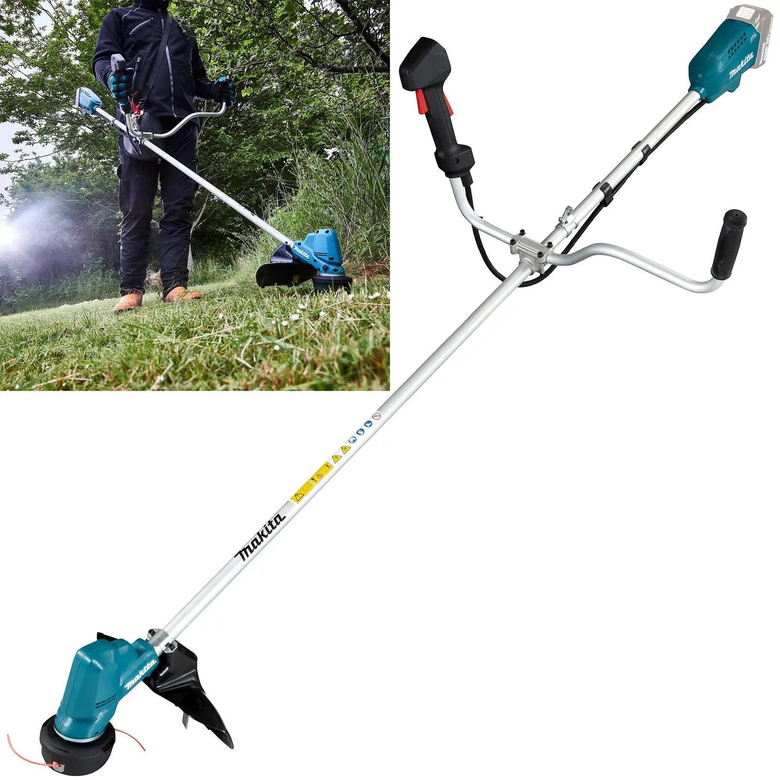Makita Line Trimmer Strimmer 18V LXT Brushless Cordless Garden Lawn Strimming Bare Unit Body Only DUR190UZX3 White Rose Tools