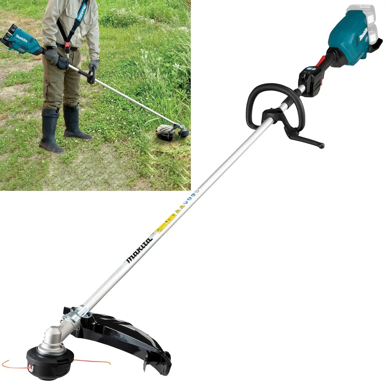 Makita Line Trimmer Strimmer 2 x 18V LXT Brushless Cordless Garden Lawn Strimming Bare Unit Body Only DUR369LZ  White Rose Tools