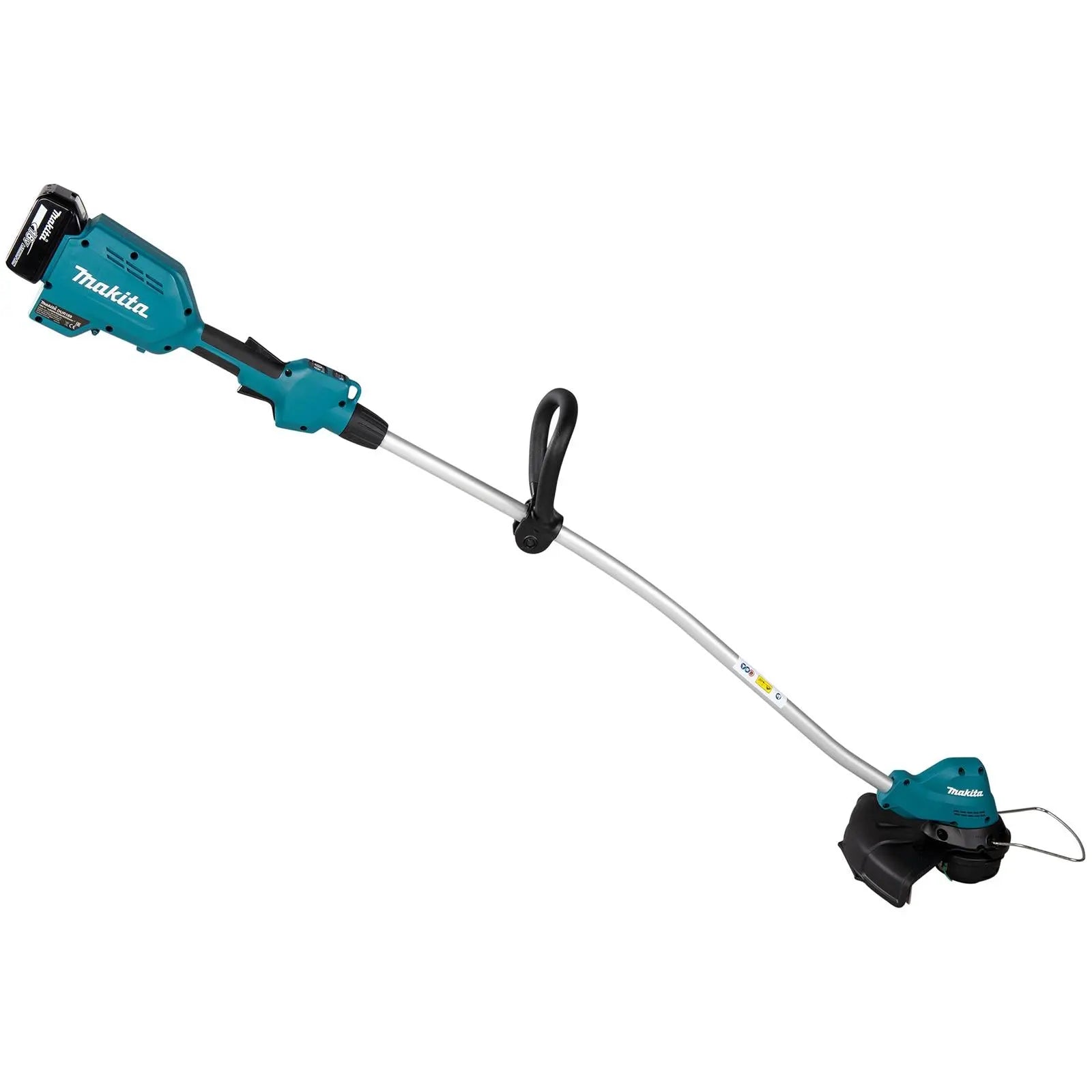 Makita Line Trimmer Strimmer Kit 18V LXT Brushless Cordless Garden Lawn Strimming 5Ah Battery and Charger DUR189RT  White Rose Tools