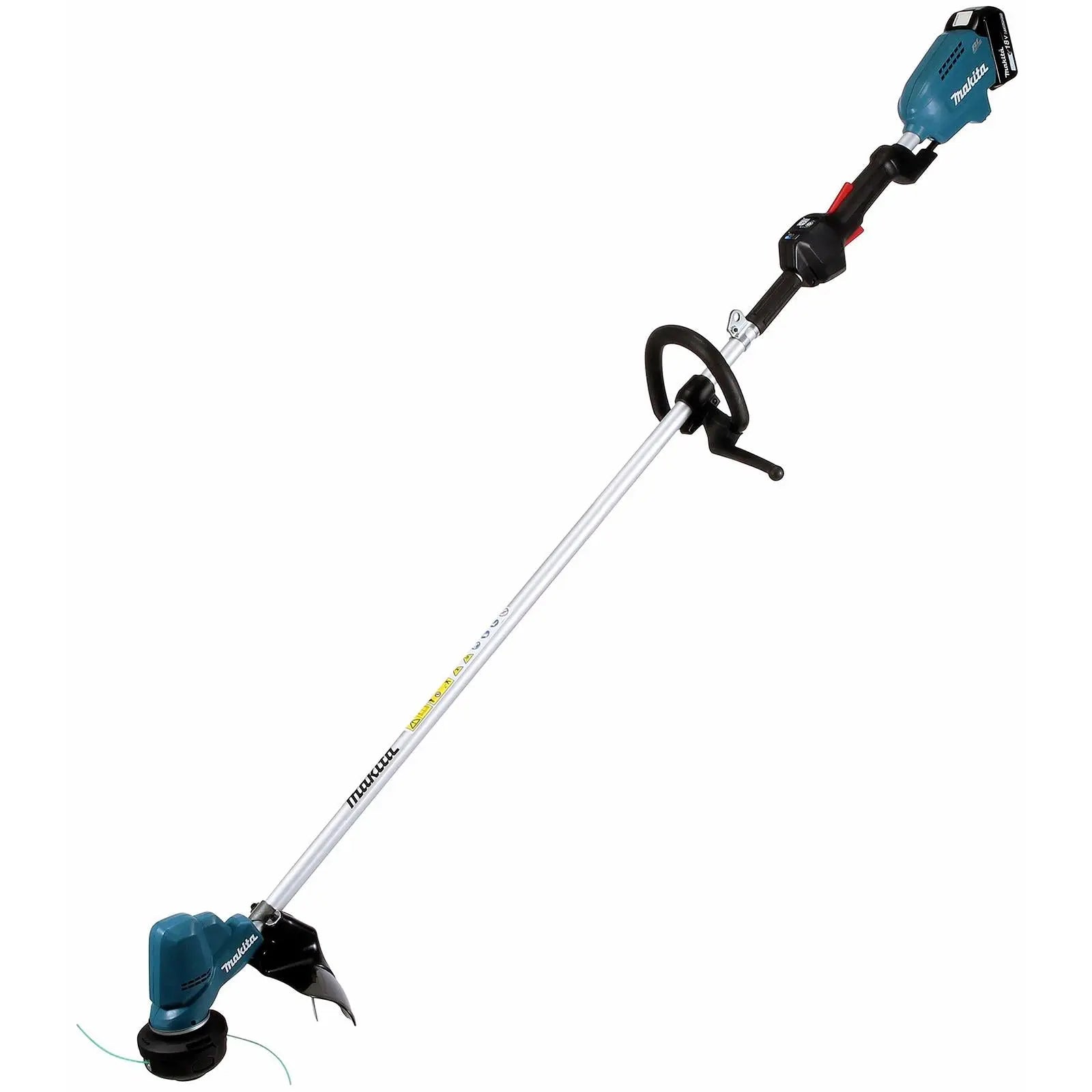 Makita Line Trimmer Strimmer Kit 18V LXT Brushless Cordless Garden Lawn Strimming 5Ah Battery and Charger DUR190LRT8  White Rose Tools