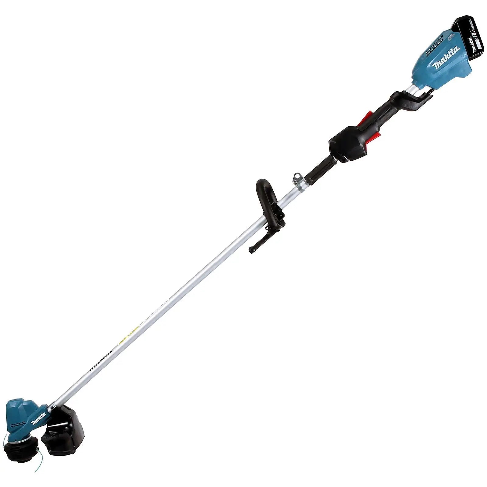 Makita Line Trimmer Strimmer Kit 18V LXT Brushless Cordless Garden Lawn Strimming 5Ah Battery and Charger DUR190LRT8  White Rose Tools