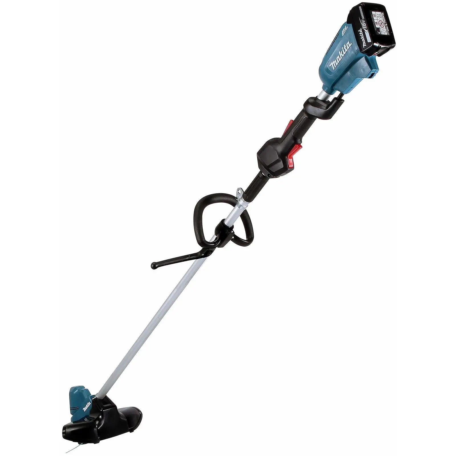 Makita Line Trimmer Strimmer Kit 18V LXT Brushless Cordless Garden Lawn Strimming 5Ah Battery and Charger DUR190LRT8  White Rose Tools