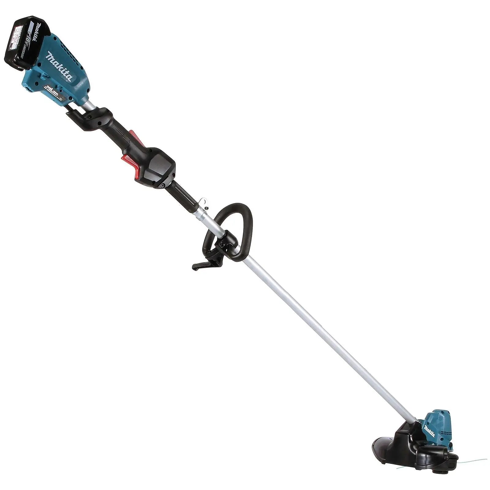 Makita Line Trimmer Strimmer Kit 18V LXT Brushless Cordless Garden Lawn Strimming 5Ah Battery and Charger DUR190LRT8  White Rose Tools