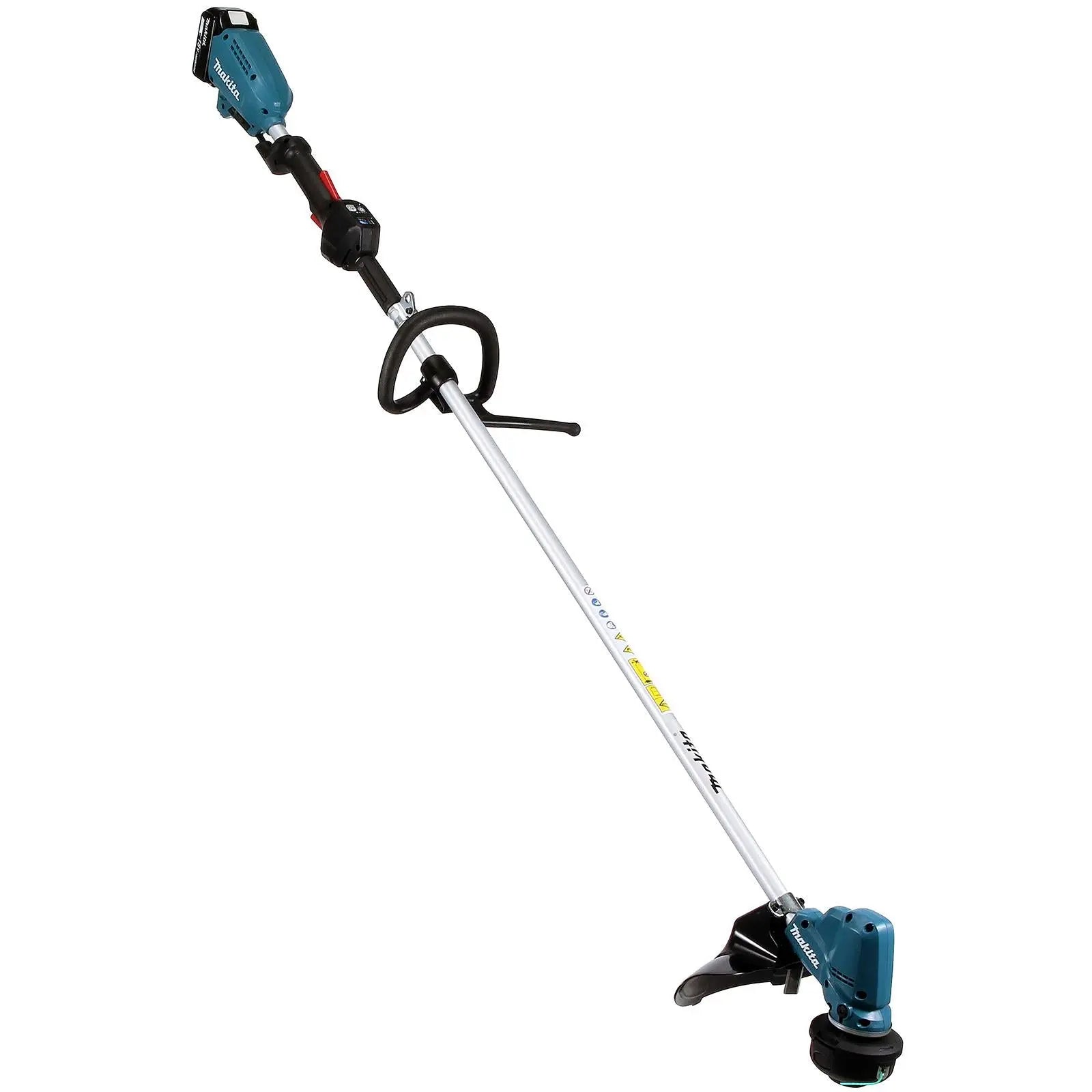 Makita Line Trimmer Strimmer Kit 18V LXT Brushless Cordless Garden Lawn Strimming 5Ah Battery and Charger DUR190LRT8  White Rose Tools