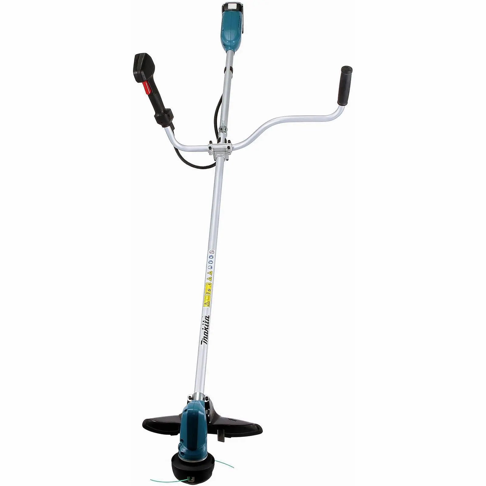 Makita Line Trimmer Strimmer Kit 18V LXT Brushless Cordless Garden Lawn Strimming 5Ah Battery and Charger DUR190URT8  White Rose Tools