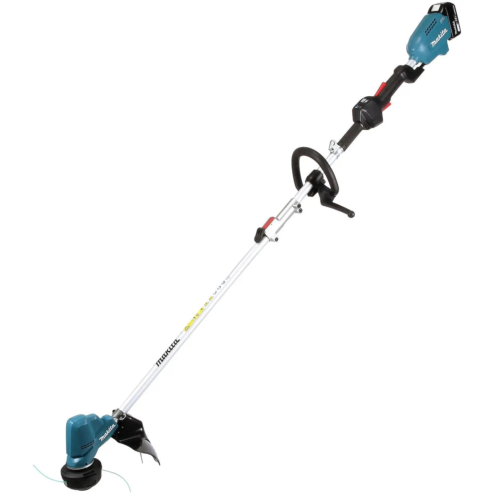 Makita Line Trimmer Strimmer Kit 18V LXT Brushless Cordless Garden Lawn Strimming 5Ah Battery and Charger DUR191LRT8  White Rose Tools