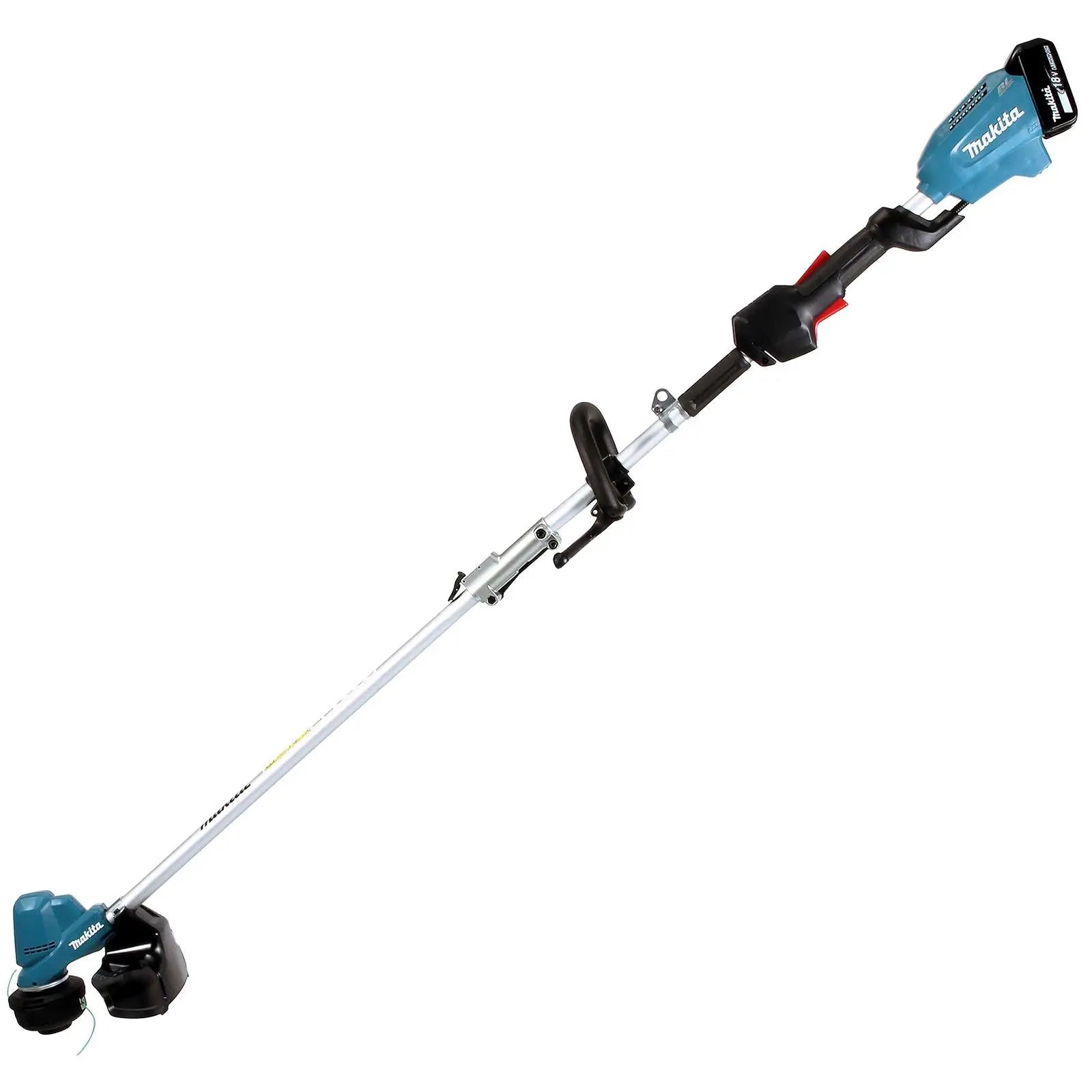Makita Line Trimmer Strimmer Kit 18V LXT Brushless Cordless Garden Lawn Strimming 5Ah Battery and Charger DUR191LRT8  White Rose Tools