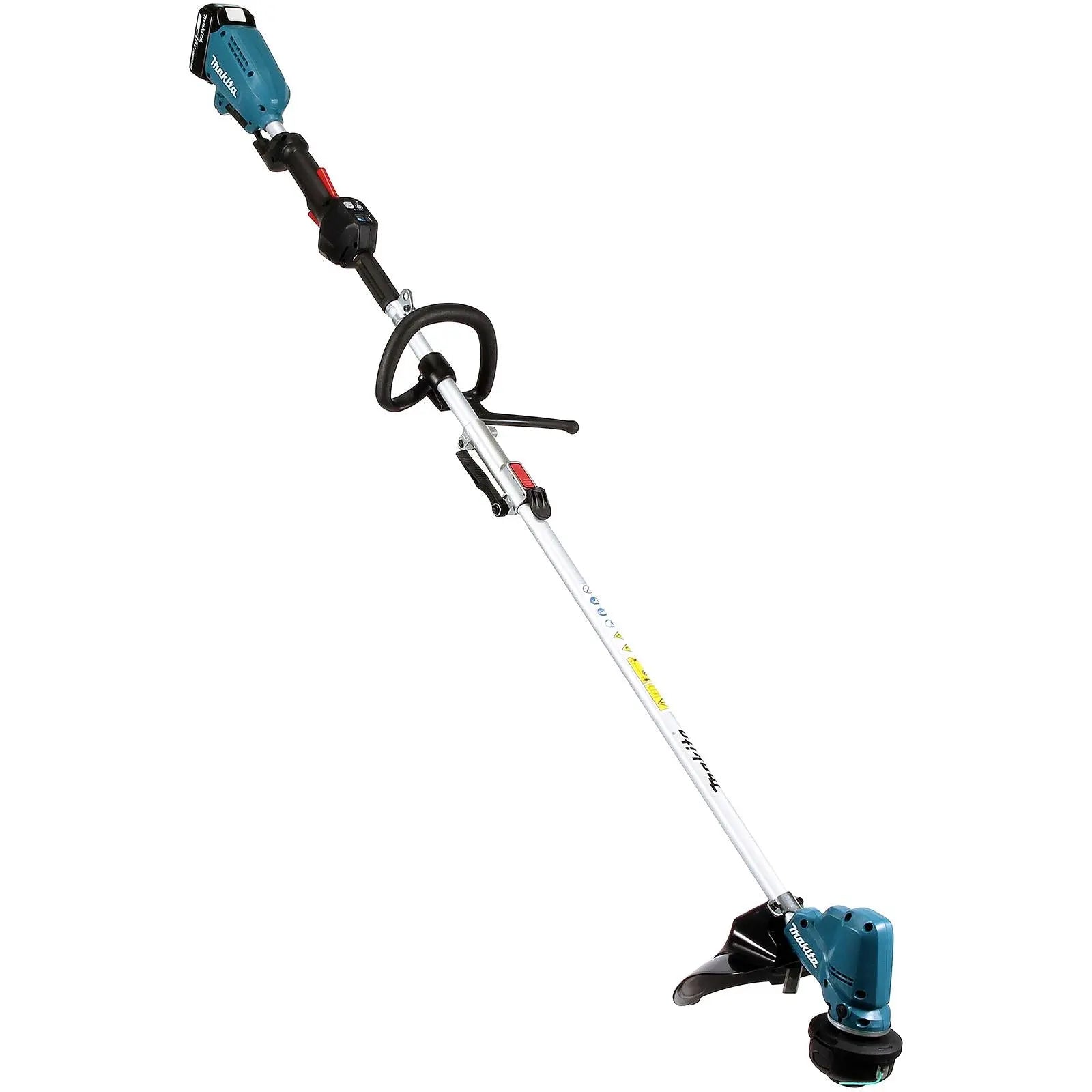 Makita Line Trimmer Strimmer Kit 18V LXT Brushless Cordless Garden Lawn Strimming 5Ah Battery and Charger DUR191LRT8  White Rose Tools