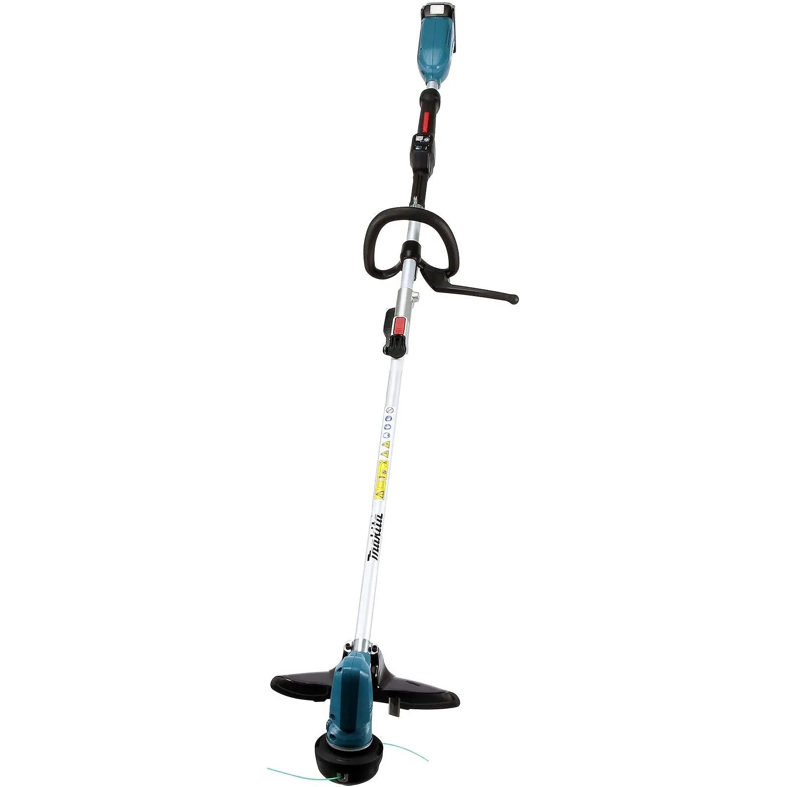 Makita Line Trimmer Strimmer Kit 18V LXT Brushless Cordless Garden Lawn Strimming 5Ah Battery and Charger DUR191LRT8  White Rose Tools