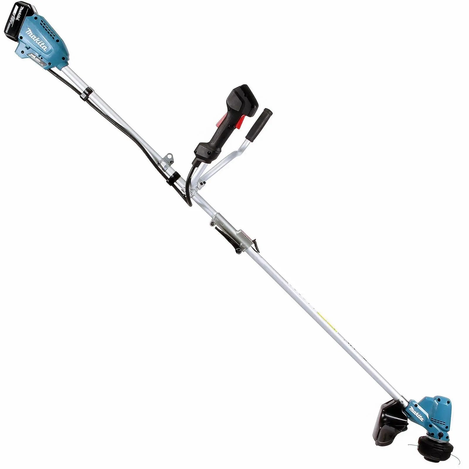 Makita Line Trimmer Strimmer Kit 18V LXT Brushless Cordless Garden Lawn Strimming 5Ah Battery and Charger DUR191URT8  White Rose Tools