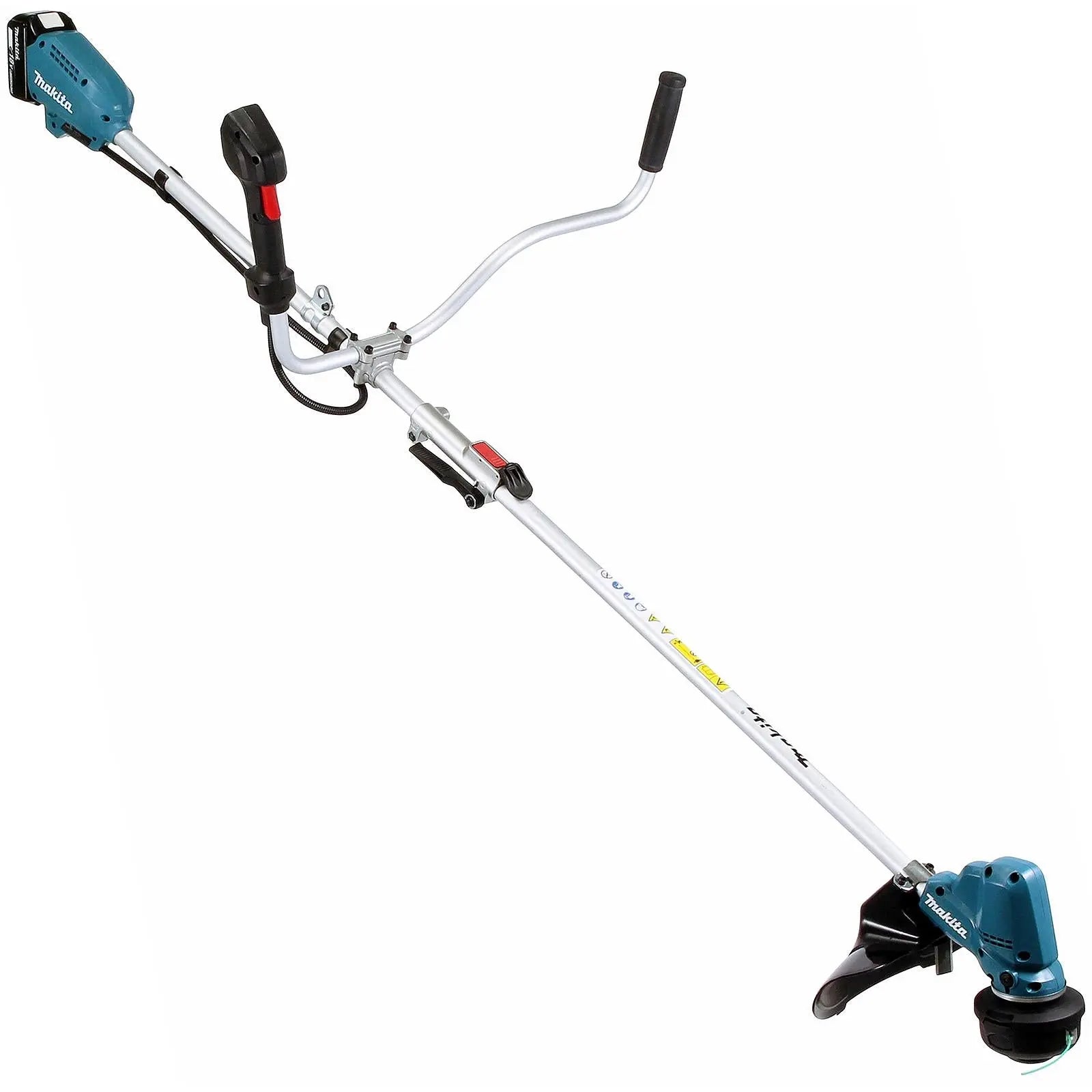 Makita Line Trimmer Strimmer Kit 18V LXT Brushless Cordless Garden Lawn Strimming 5Ah Battery and Charger DUR191URT8  White Rose Tools