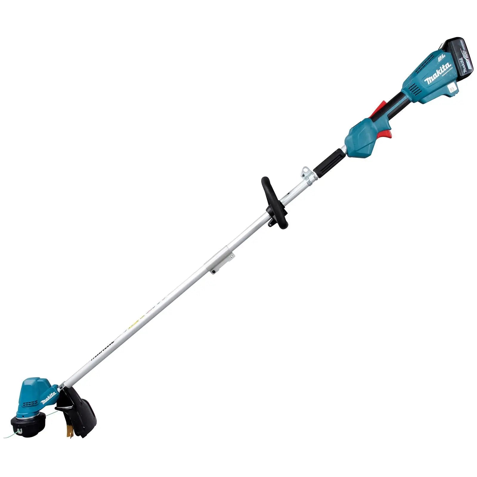 Makita Line Trimmer Strimmer Kit 18V LXT Brushless Cordless Garden Lawn Strimming 5Ah Battery and Charger DUR192LRT  White Rose Tools