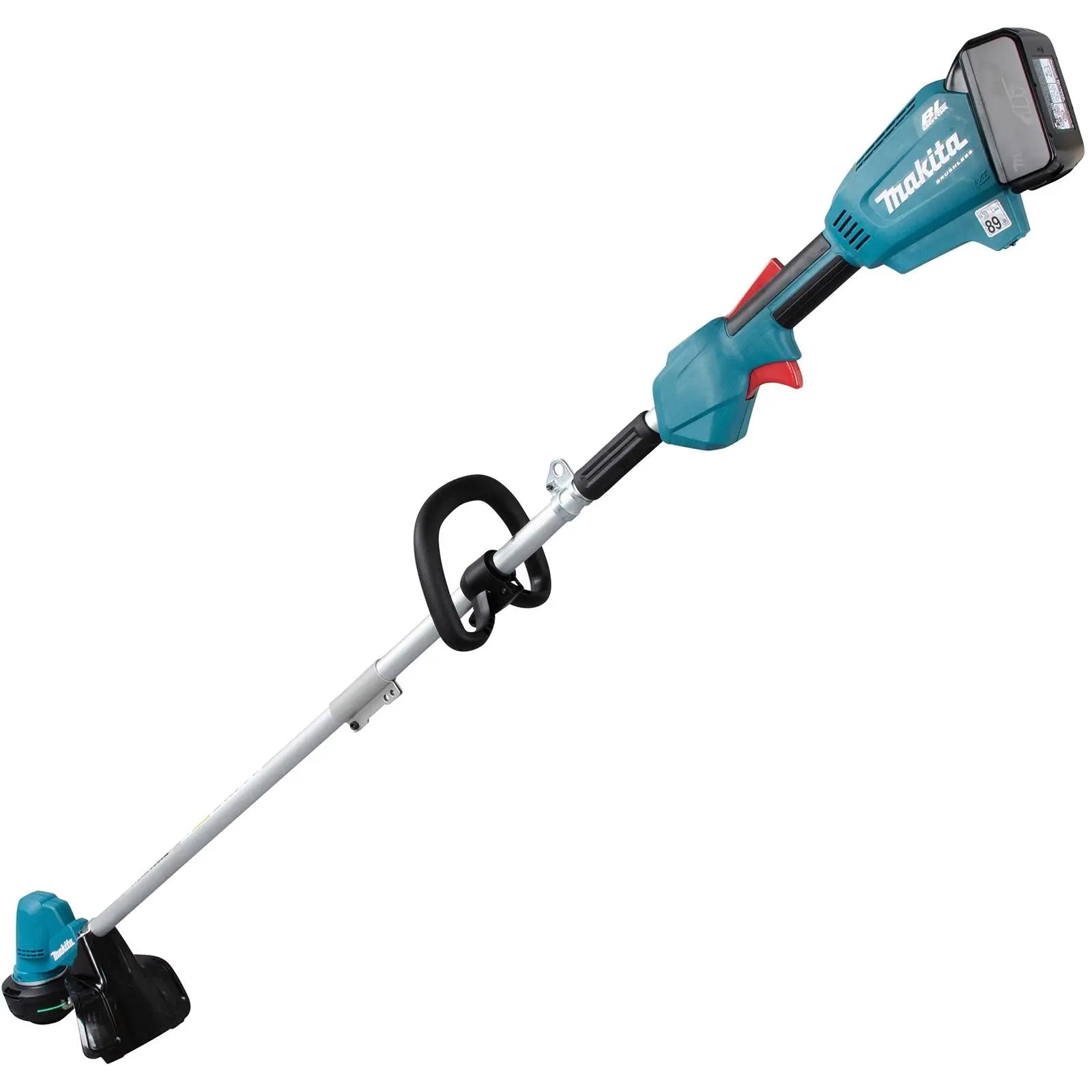 Makita Line Trimmer Strimmer Kit 18V LXT Brushless Cordless Garden Lawn Strimming 5Ah Battery and Charger DUR192LRT  White Rose Tools