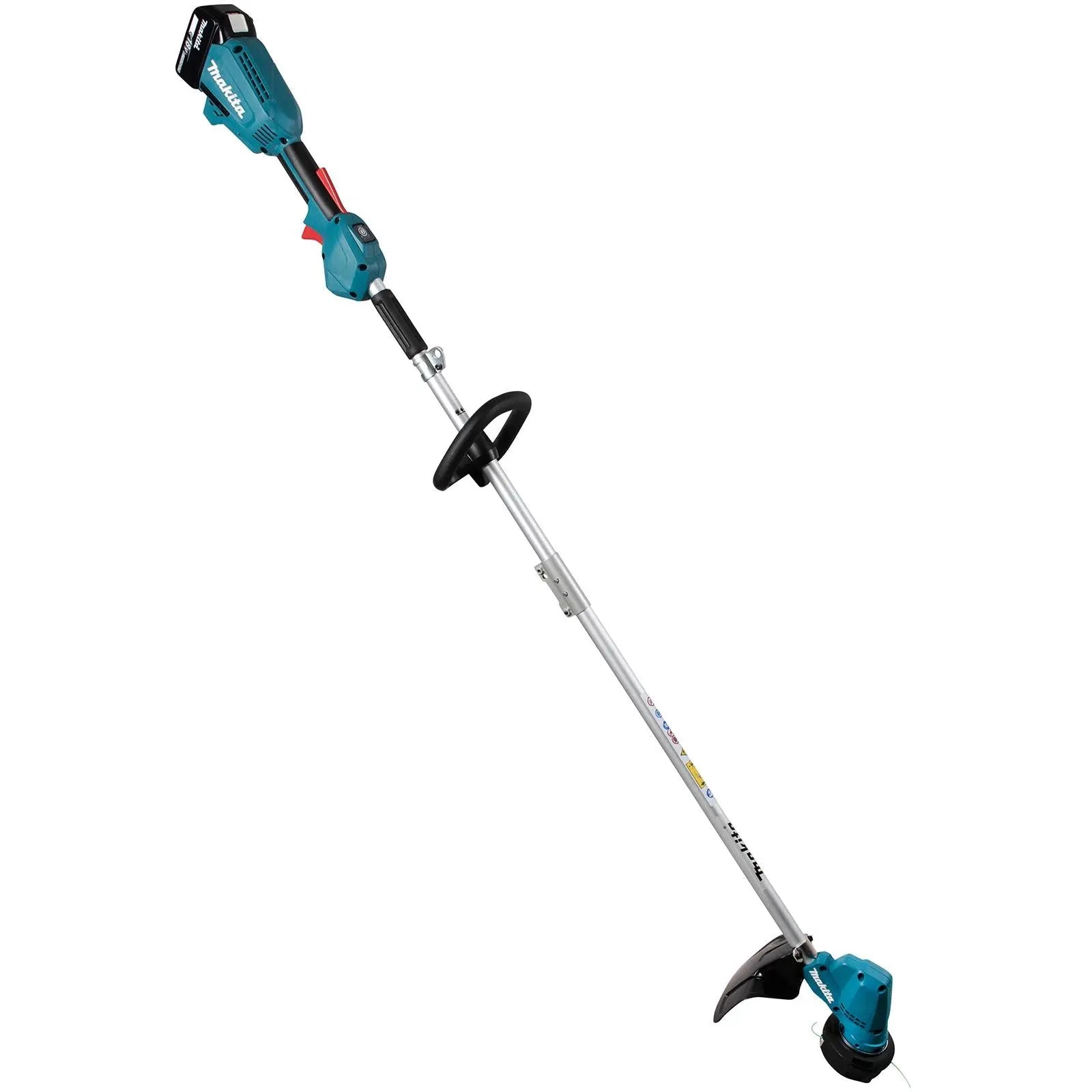 Makita Line Trimmer Strimmer Kit 18V LXT Brushless Cordless Garden Lawn Strimming 5Ah Battery and Charger DUR192LRT  White Rose Tools