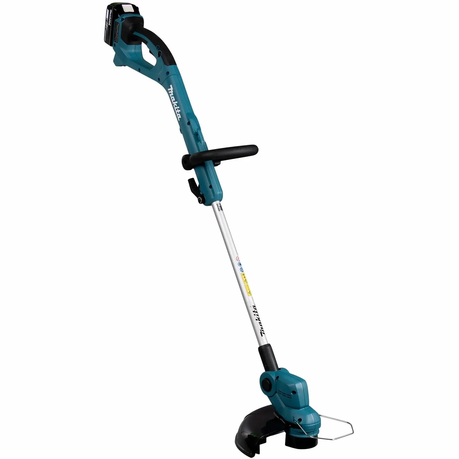 Makita Line Trimmer Strimmer Kit 18V LXT Telescopic Shaft Cordless Garden Lawn Strimming 5Ah Battery and Charger DUR193RT  White Rose Tools