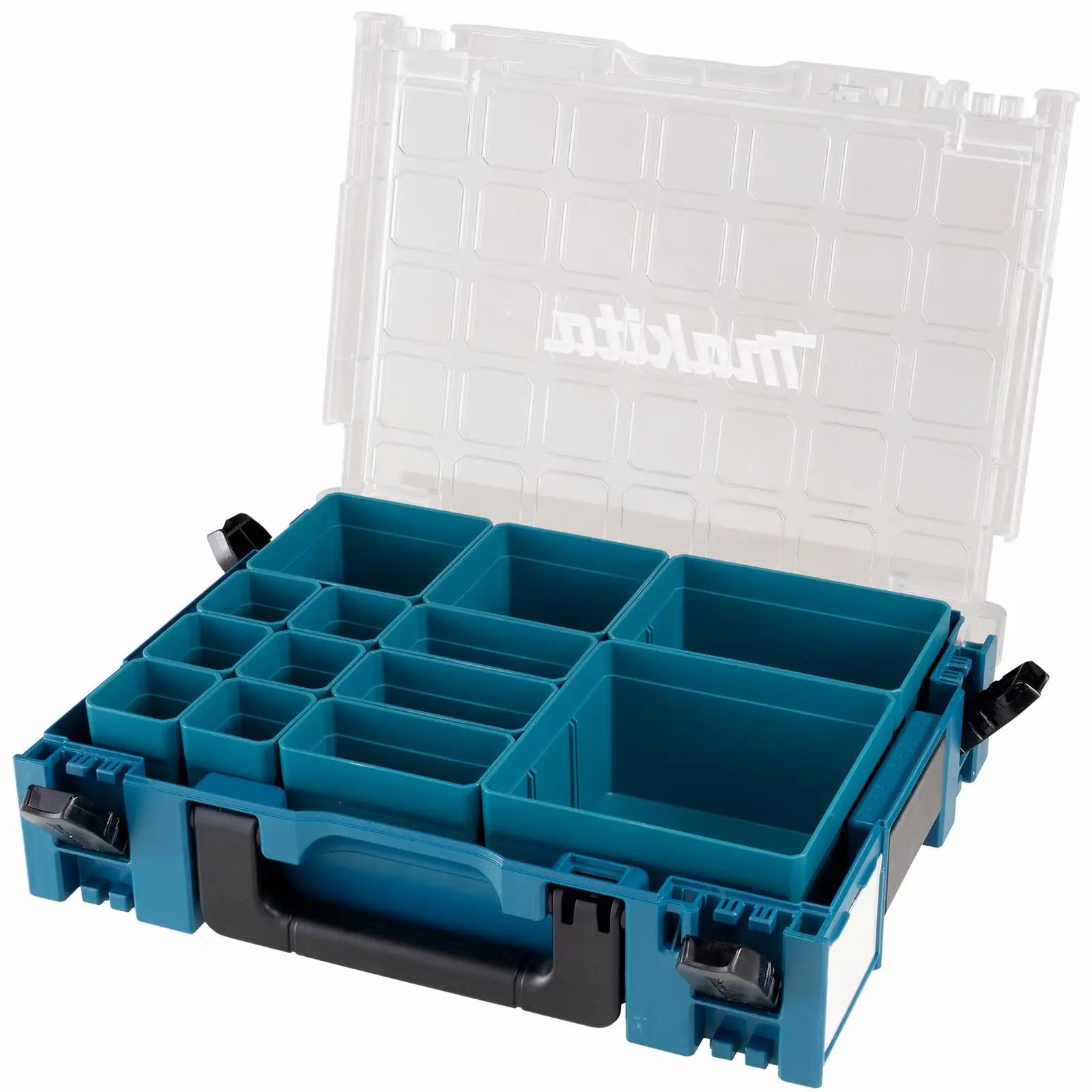 Makita Makpac Organiser Set Storage Parts Tool Box Transparent Lid Inserts White Rose Tools