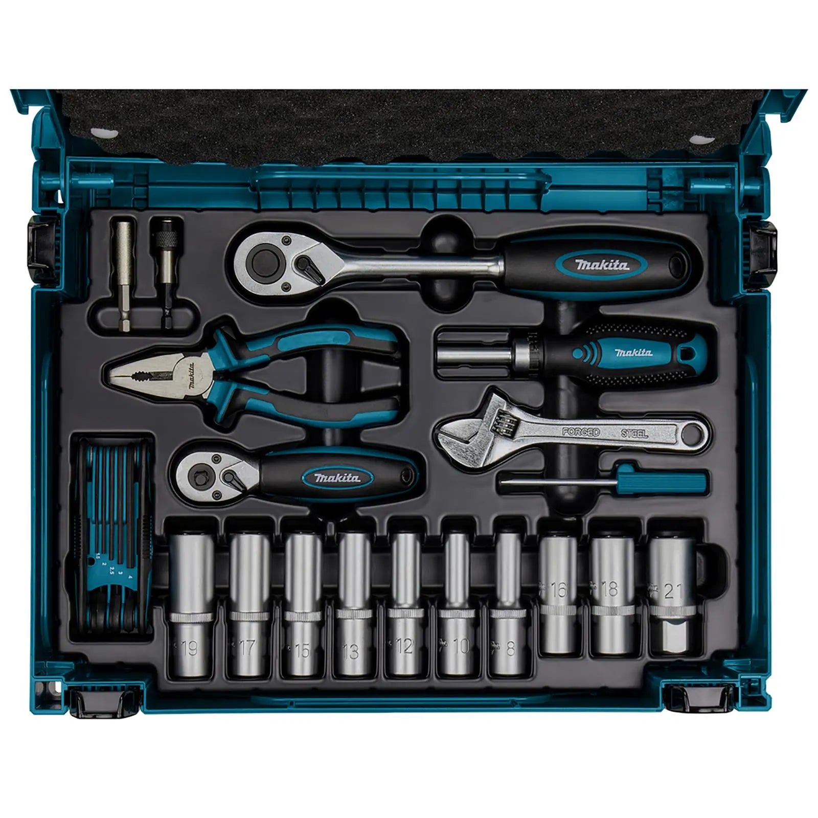 Makita Mechanics Tool Set in Makpac Case 87 Piece E-11542  White Rose Tools