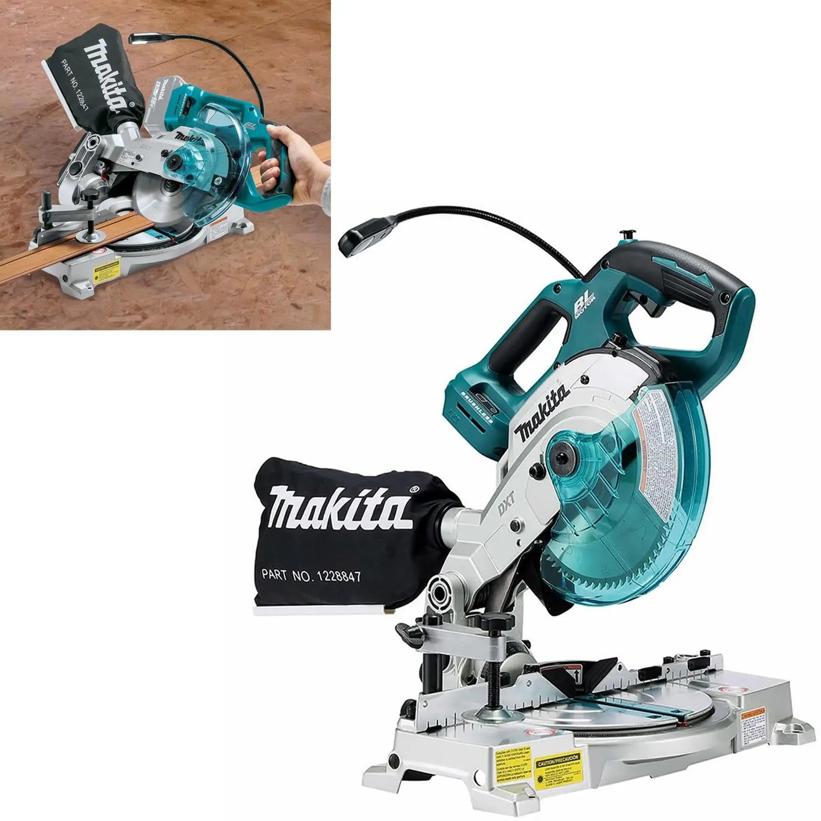 Makita Mitre Saw 165mm 18V LXT Li-ion Brushless Cordless DLS600Z Body Only White Rose Tools