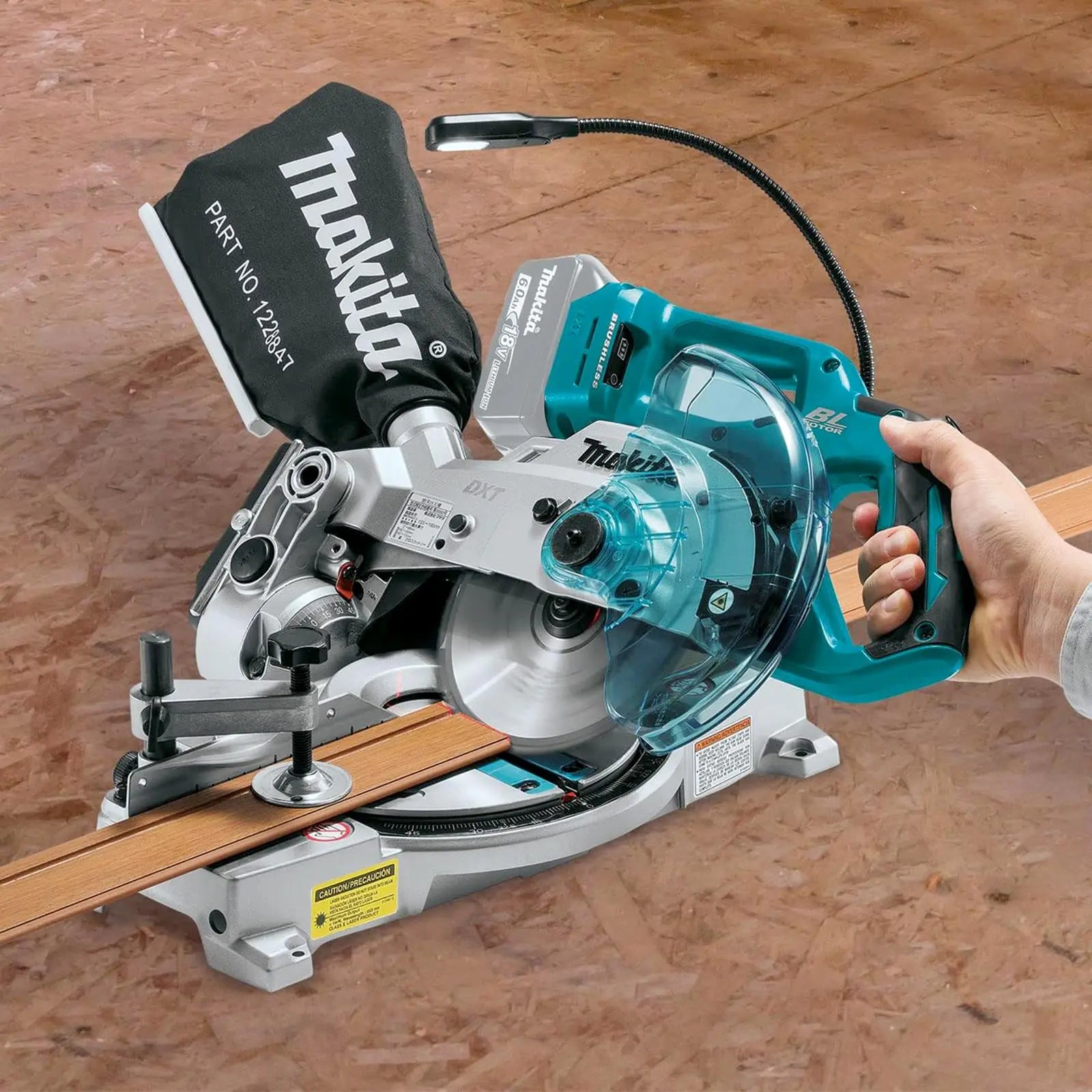 Makita Mitre Saw 165mm 18V LXT Li-ion Brushless Cordless DLS600Z Body Only White Rose Tools