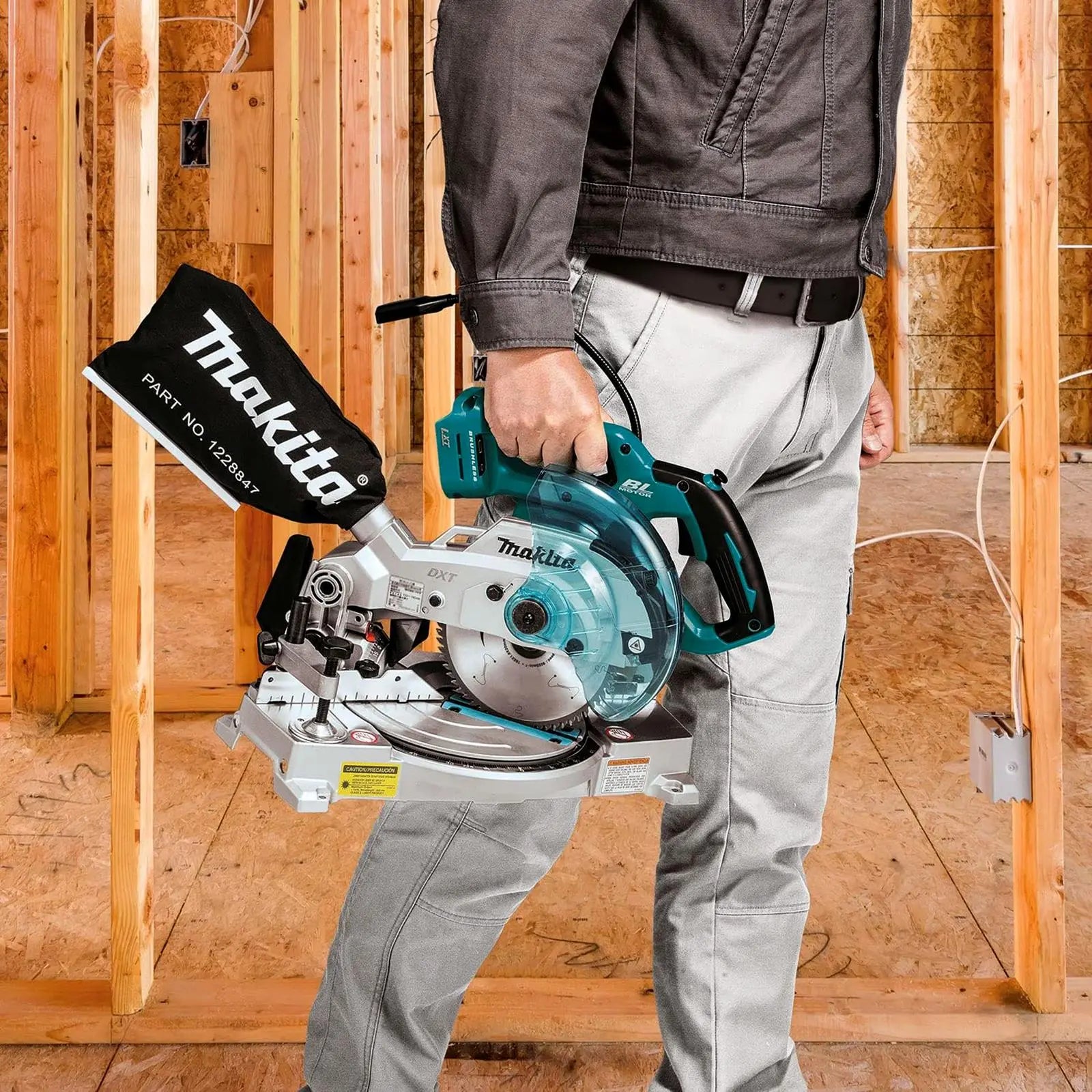 Makita Mitre Saw 165mm 18V LXT Li-ion Brushless Cordless DLS600Z Body Only White Rose Tools