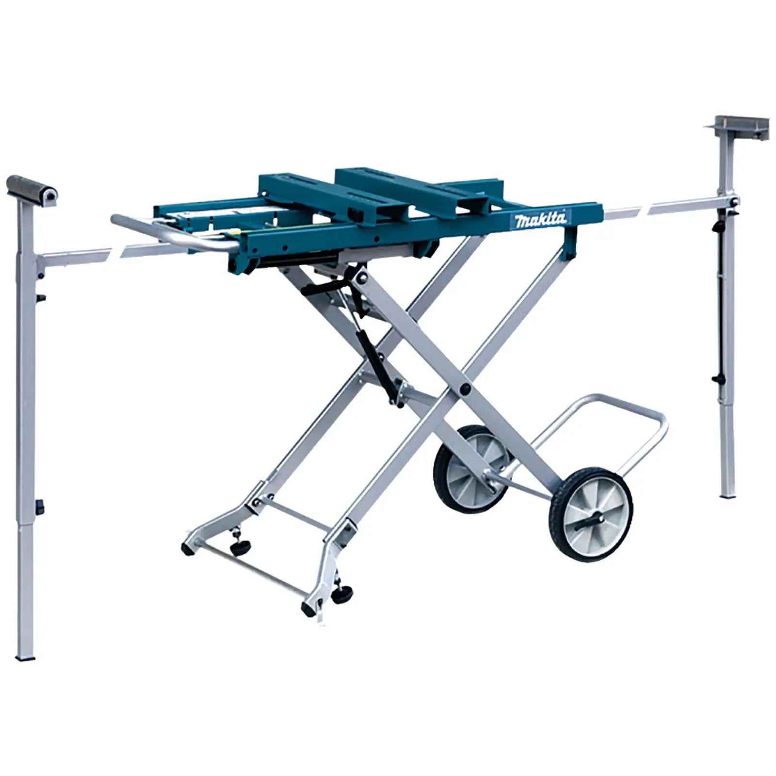 Makita Mitre Saw Stand Universal Folding Portable Table Top Wheels Slide Compound White Rose Tools