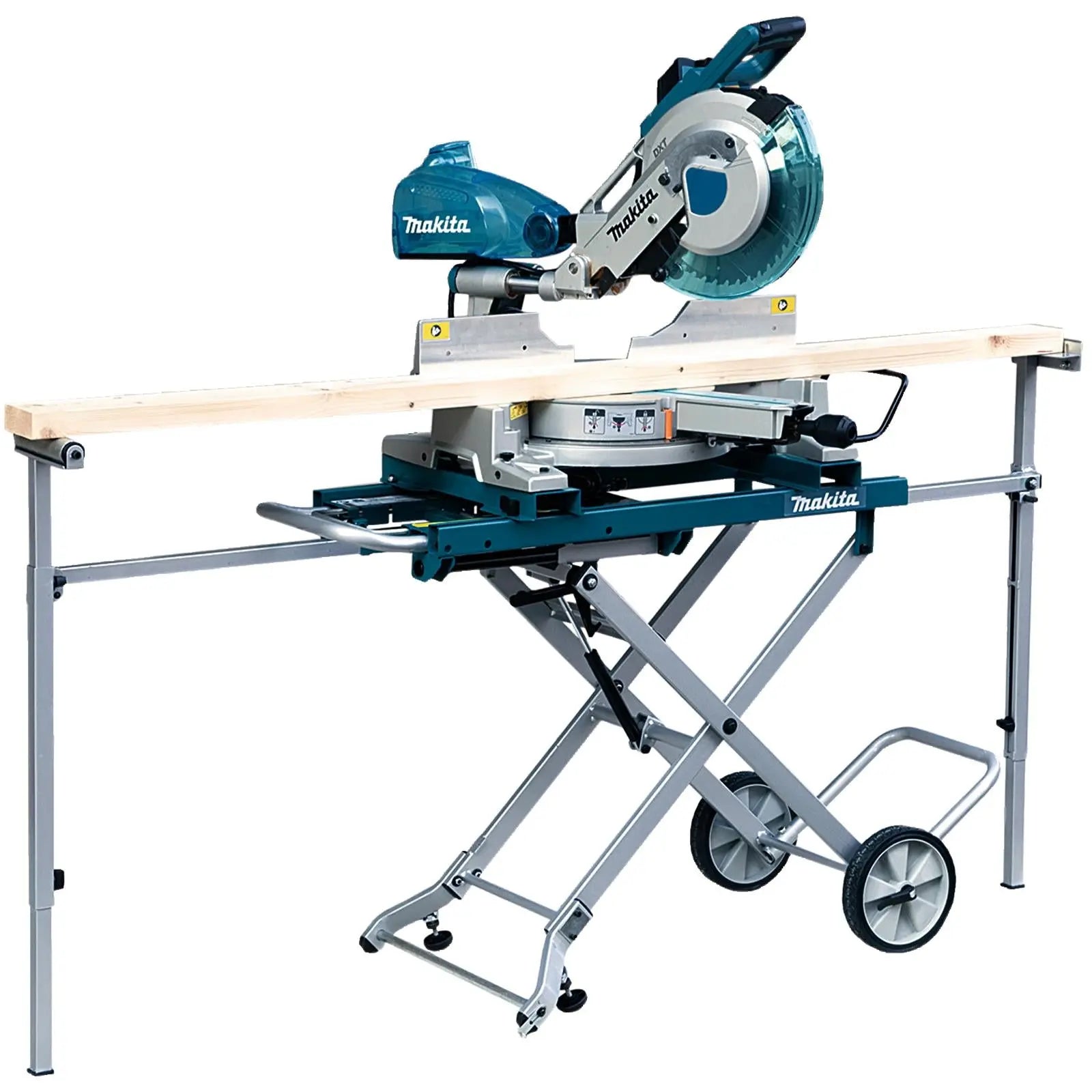 Makita Mitre Saw Stand Universal Folding Portable Table Top Wheels Slide Compound  White Rose Tools