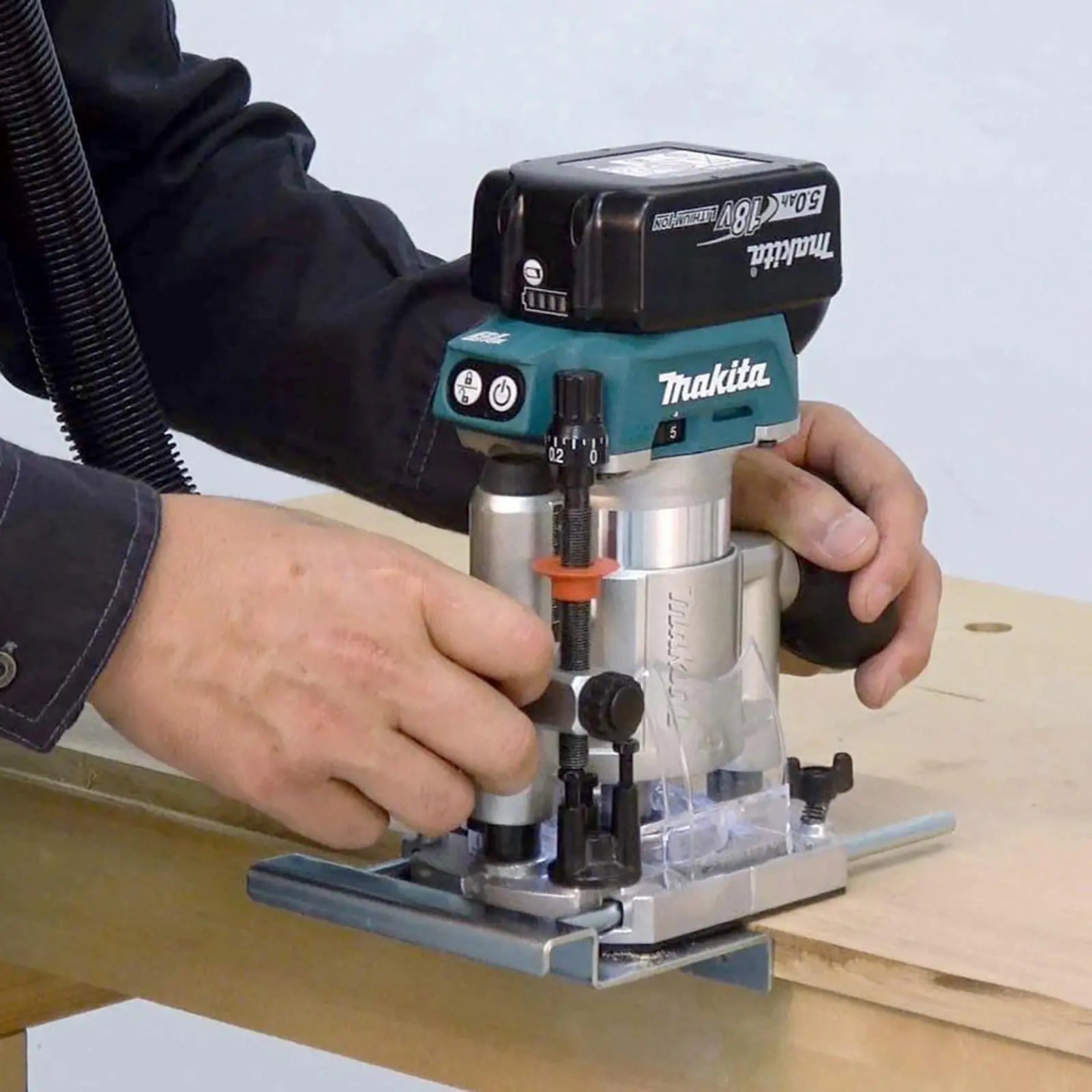 Makita Plunge Base Set Router Trimmer Cutter Depth Adjustment RT0700 DRT50 White Rose Tools