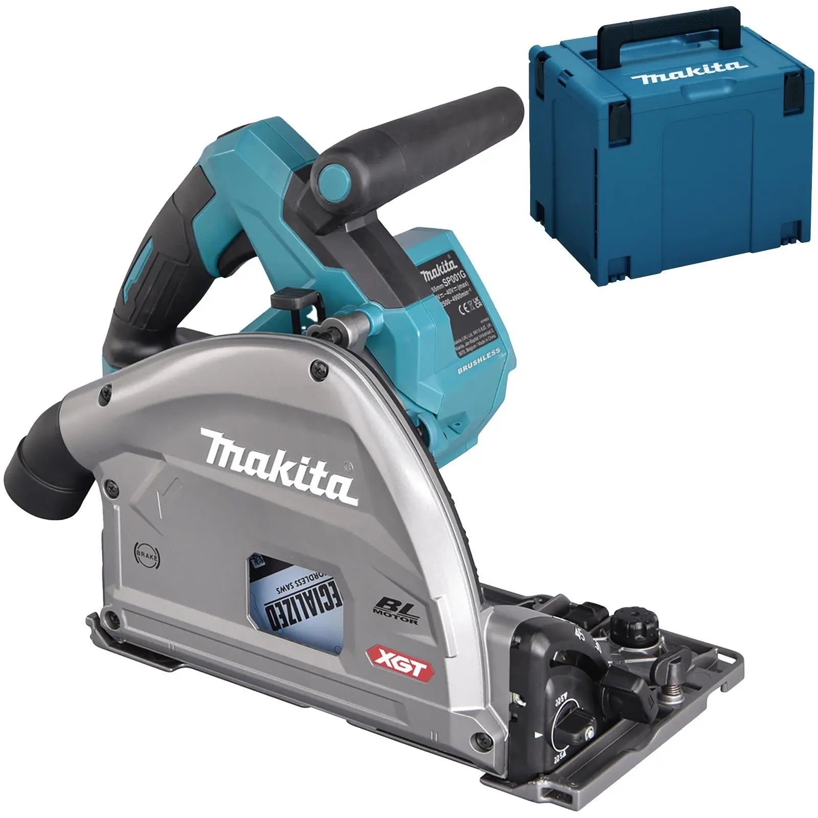 Makita Plunge Cut Circular Saw 165mm 40V Max XGT in MakPac Type 4 Case Body Only SP001GZ03 White Rose Tools