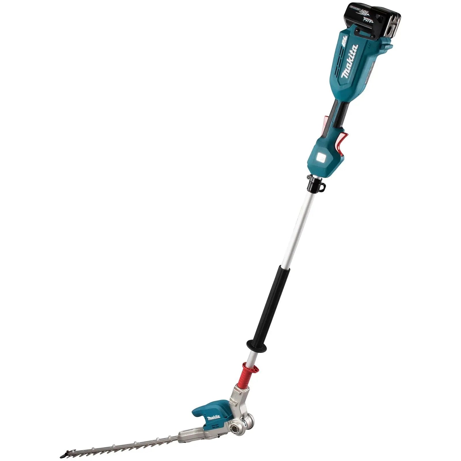 Makita Pole Hedge Trimmer Kit 50cm 18V LXT Li-ion Brushless Cordless 2 x 5Ah Battery and Charger Garden Bush Cutter Cutting DUN500WRTE  White Rose Tools