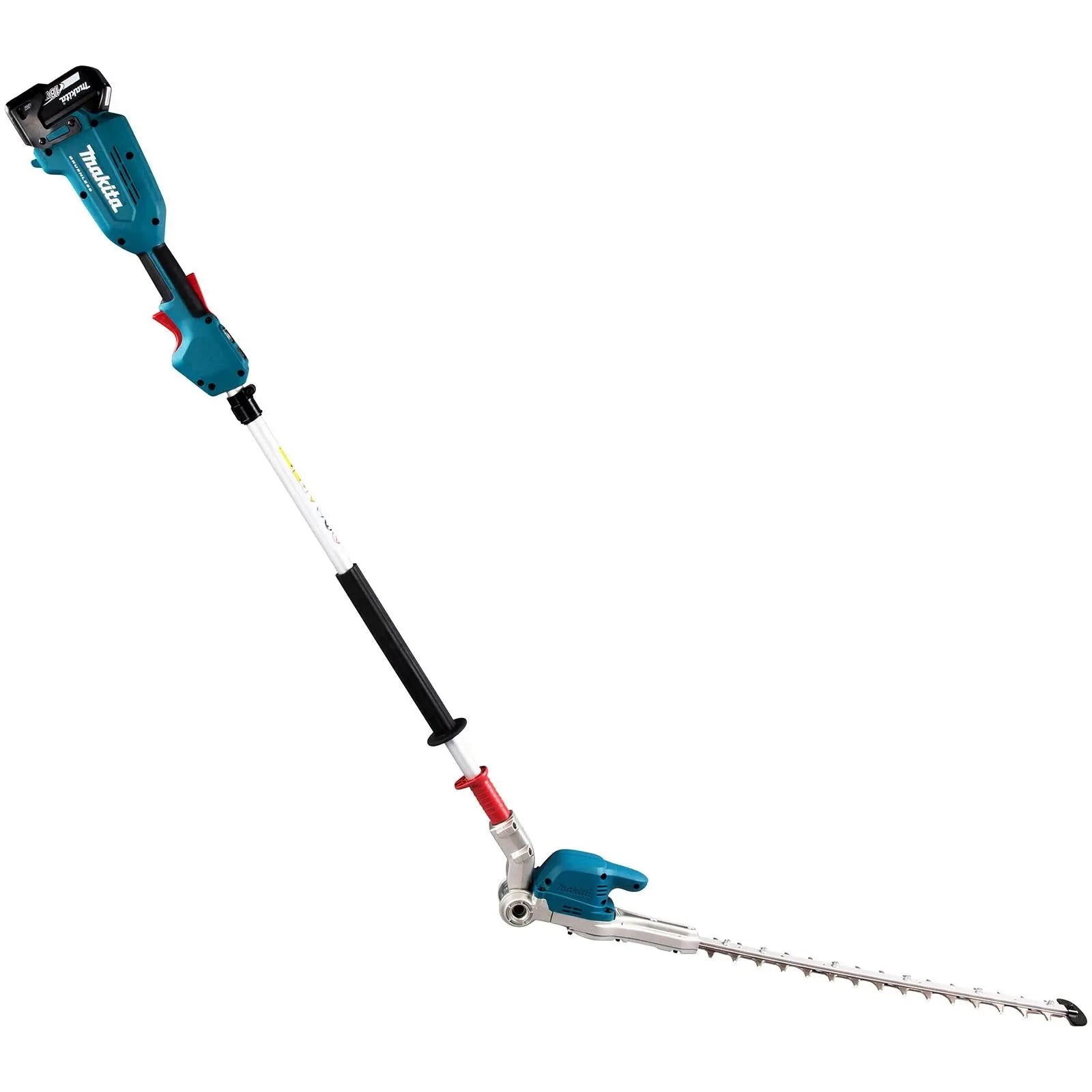 Makita Pole Hedge Trimmer Kit 50cm 18V LXT Li-ion Brushless Cordless 2 x 5Ah Battery and Charger Garden Bush Cutter Cutting DUN500WRTE  White Rose Tools