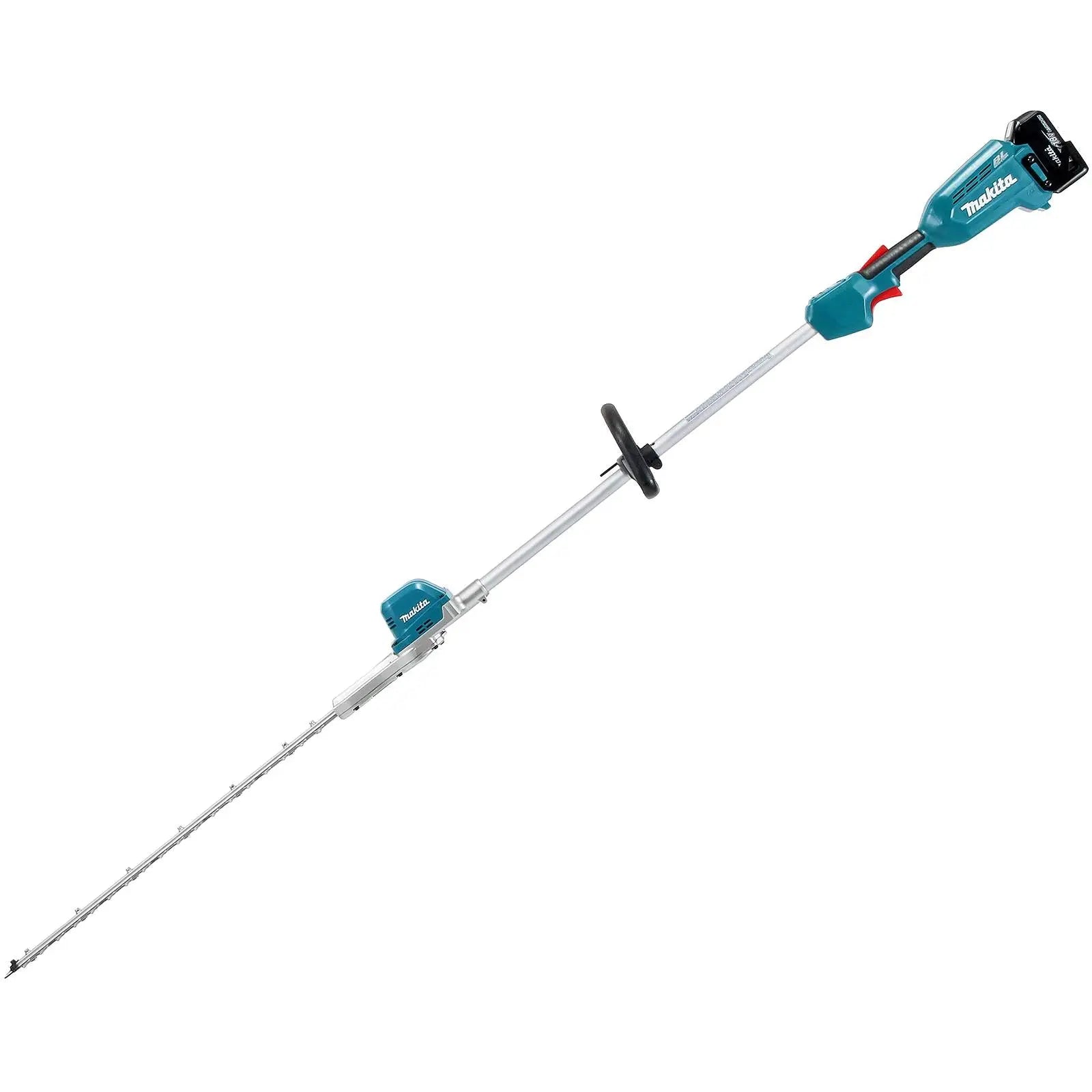 Makita Pole Hedge Trimmer Kit 60cm 18V LXT Li-ion Brushless Cordless 2 x 5Ah Battery and Charger Garden Bush Cutter Cutting DUN600LRTE  White Rose Tools