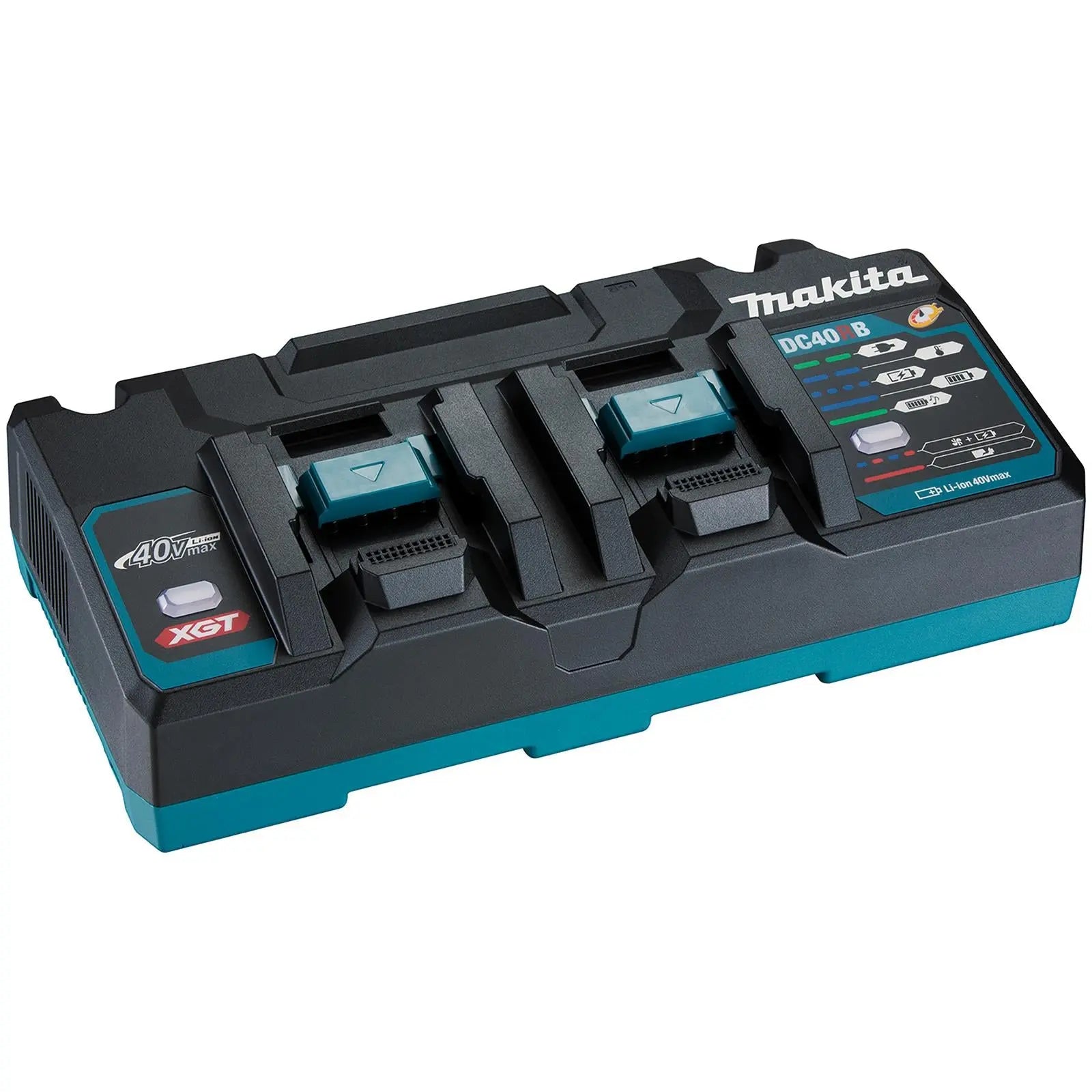 Makita Power Source Kit 40V XGT 2 x 8.0Ah Batteries DC40RB Two Port Charger 240V in Makpac Type 3 Case  White Rose Tools