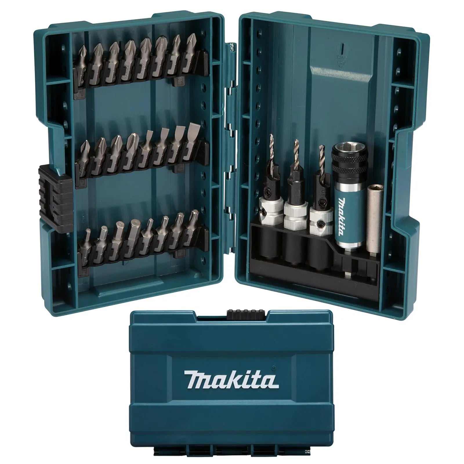 Makita Quad Driver Screwdriver Drill Bit Holder Set Phillips Pozi Slotted Torx White Rose Tools