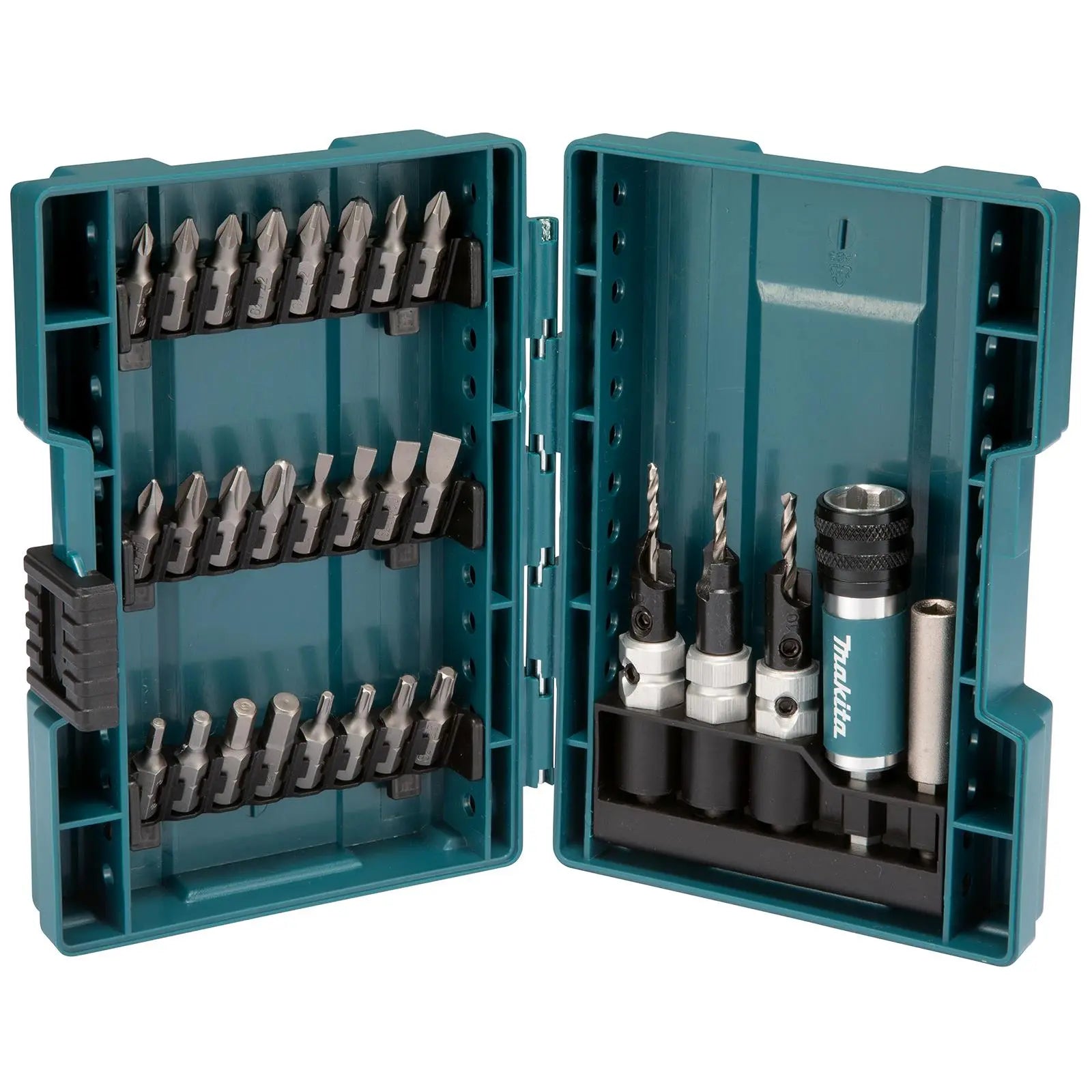 Makita Quad Driver Screwdriver Drill Bit Holder Set Phillips Pozi Slotted Torx White Rose Tools