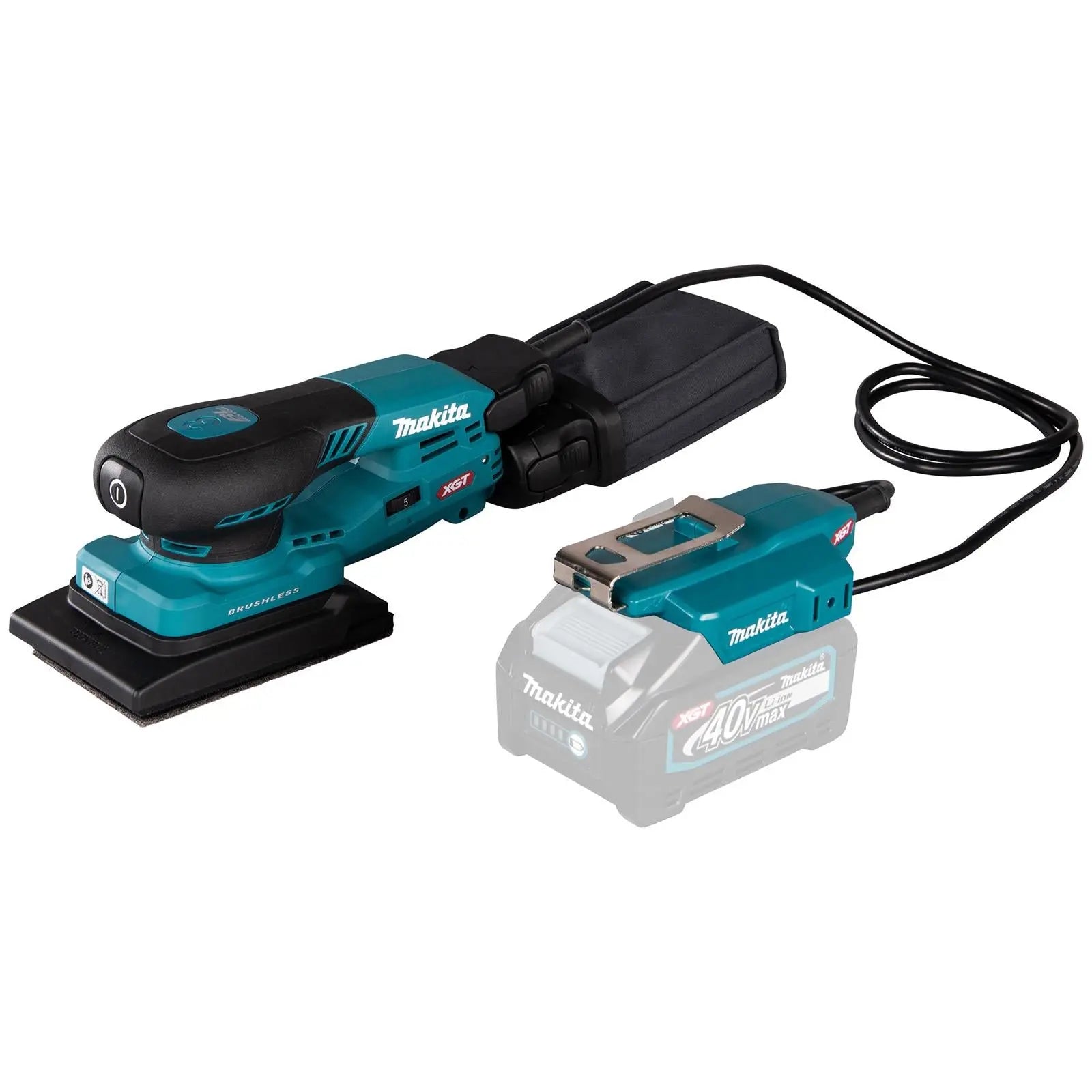 Makita Random Orbital Sander 80 x 130mm Lightweight 3mm Orbit Diameter XGT 40V Max Brushless Body Only BO005CGZ White Rose Tools